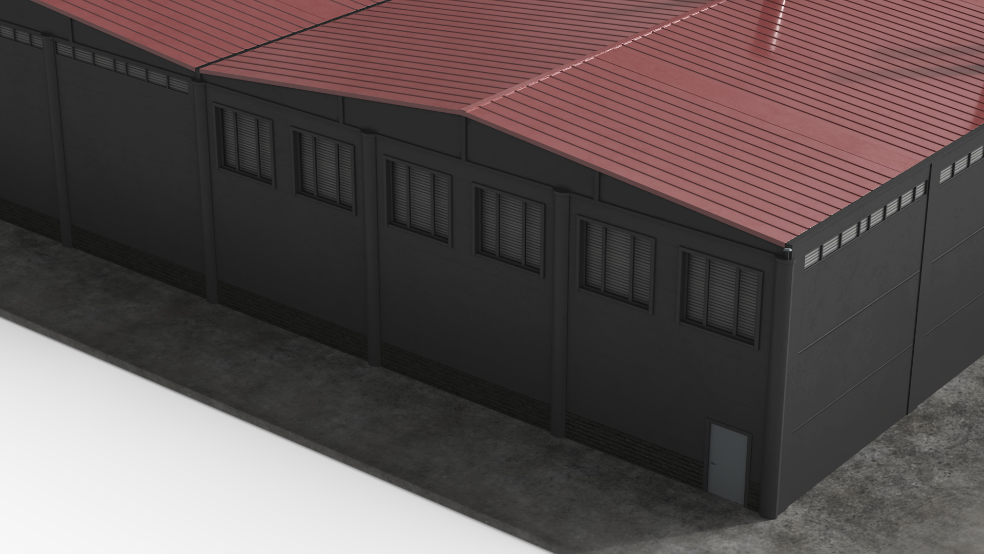 3D Industrial Large Factory Building model