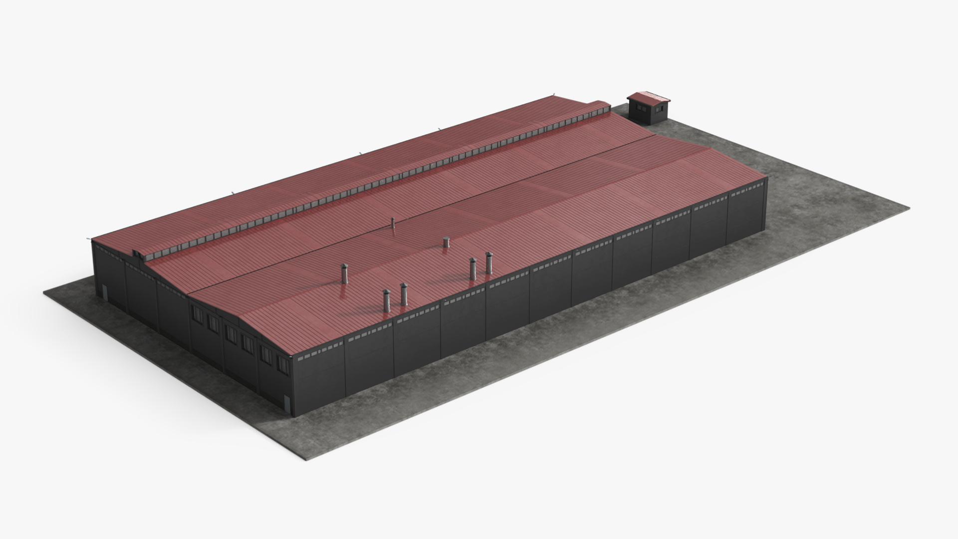 3D Industrial Large Factory Building model