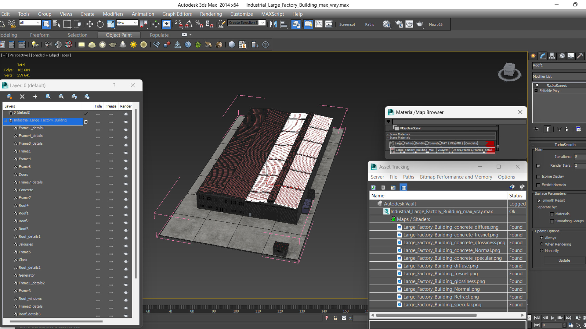 3D Industrial Large Factory Building model