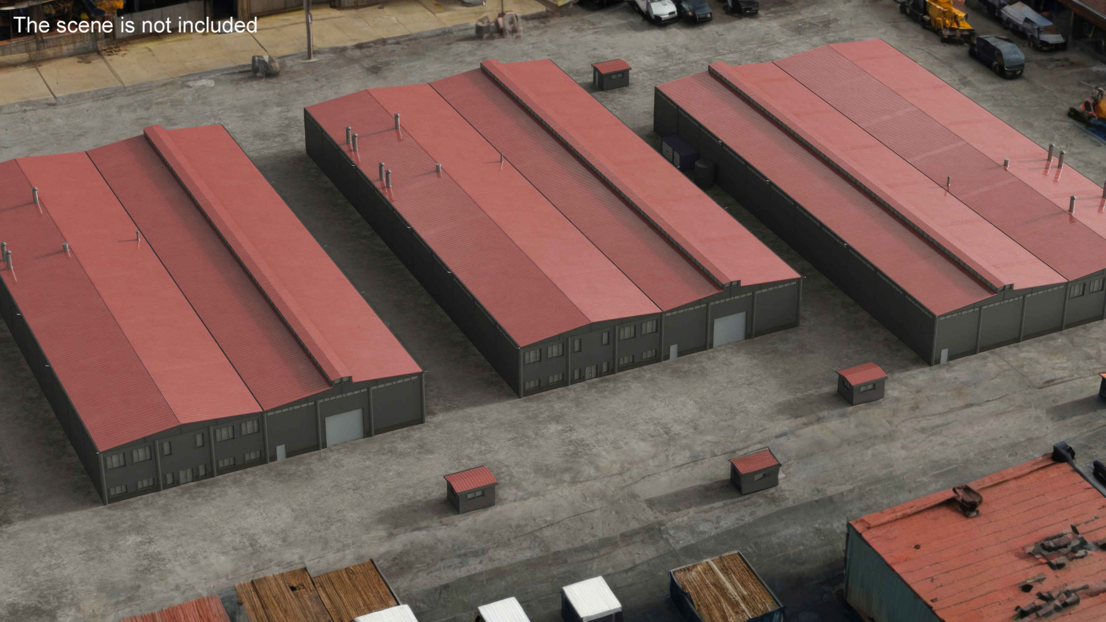 3D Industrial Large Factory Building model