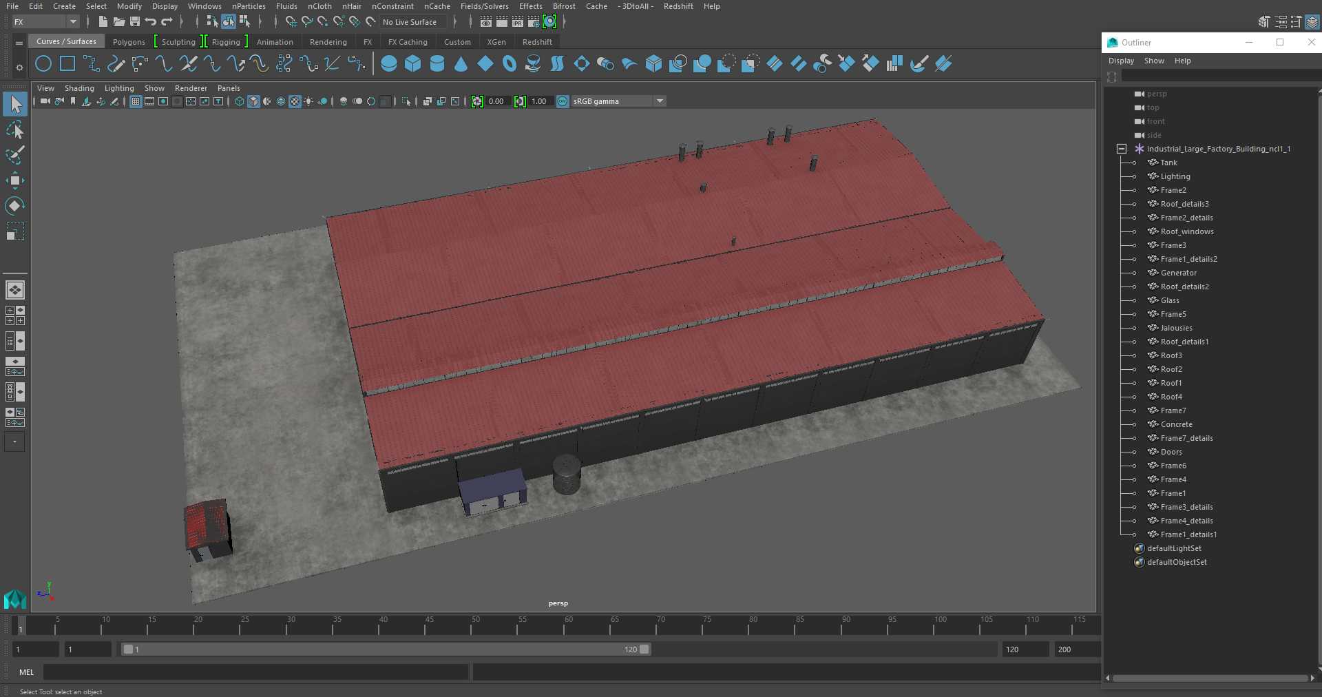 3D Industrial Large Factory Building model