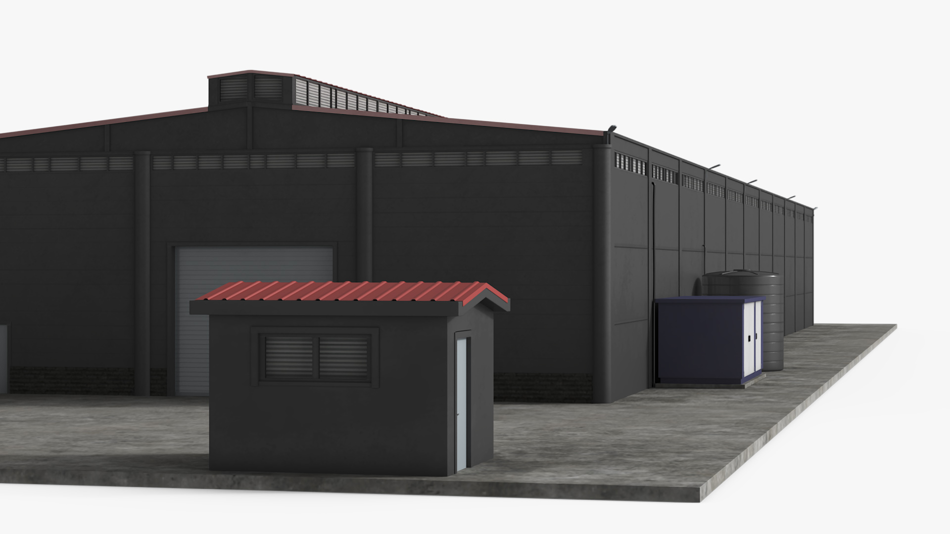 3D Industrial Large Factory Building model