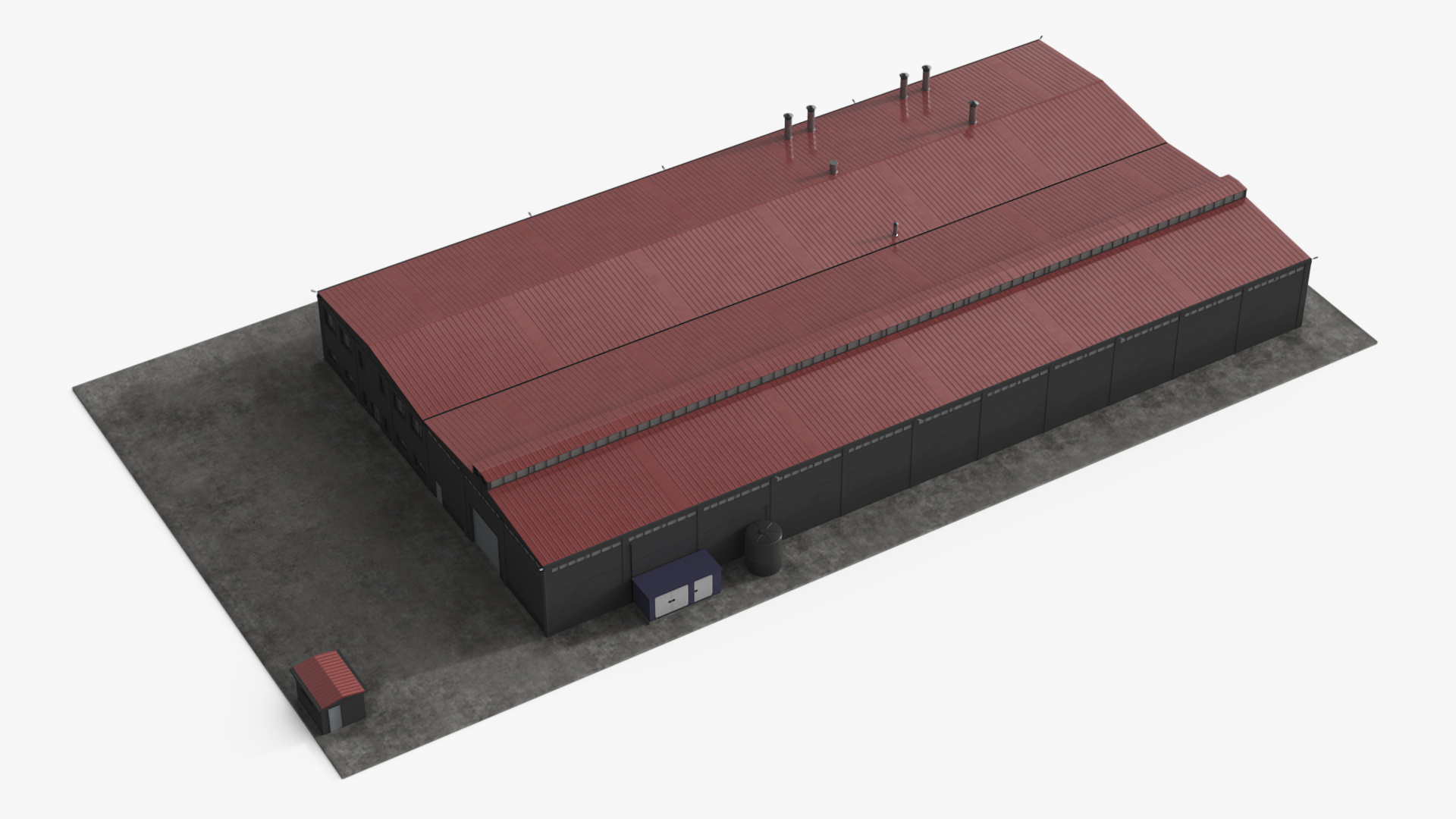 3D Industrial Large Factory Building model