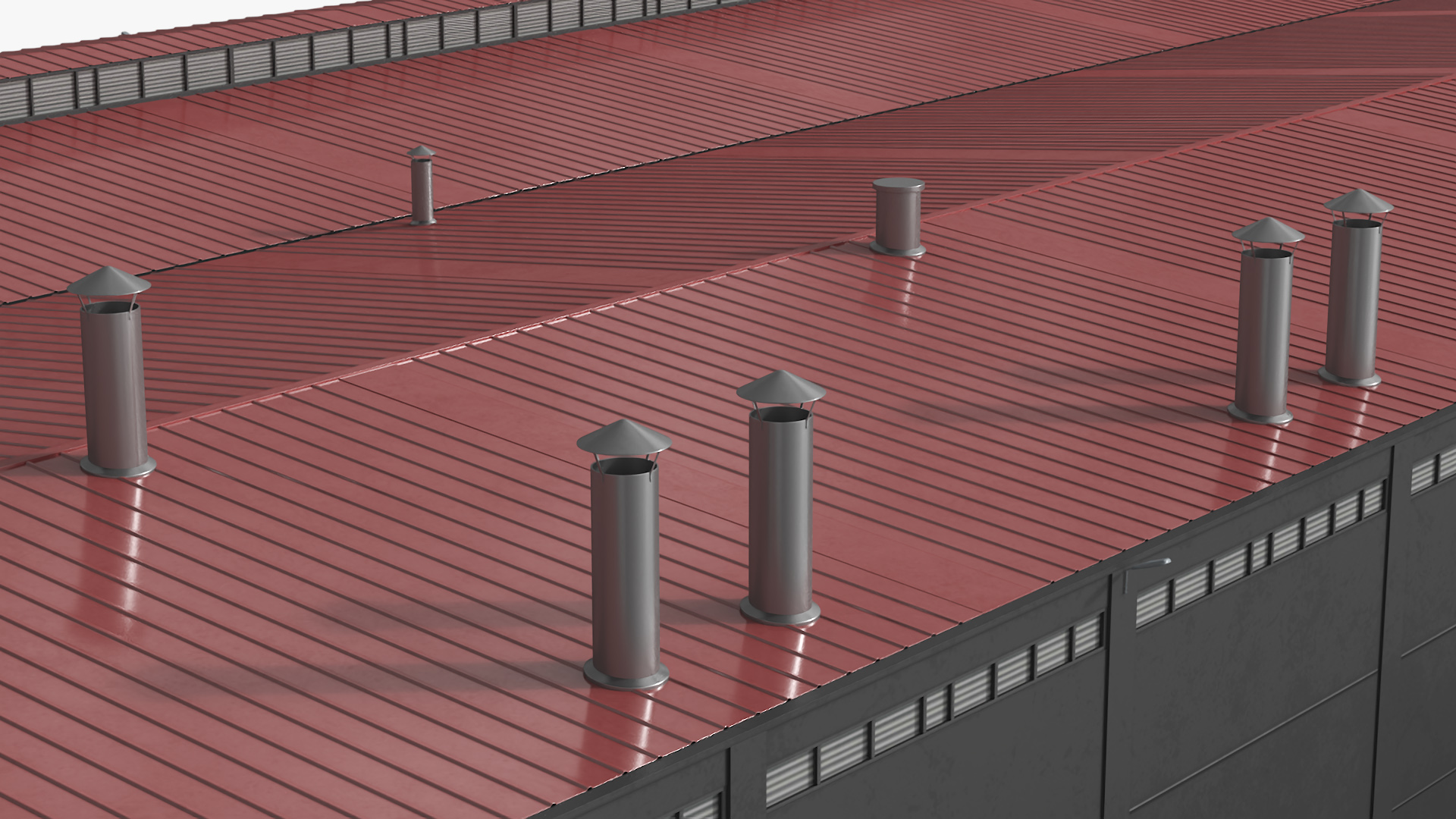 3D Industrial Large Factory Building model