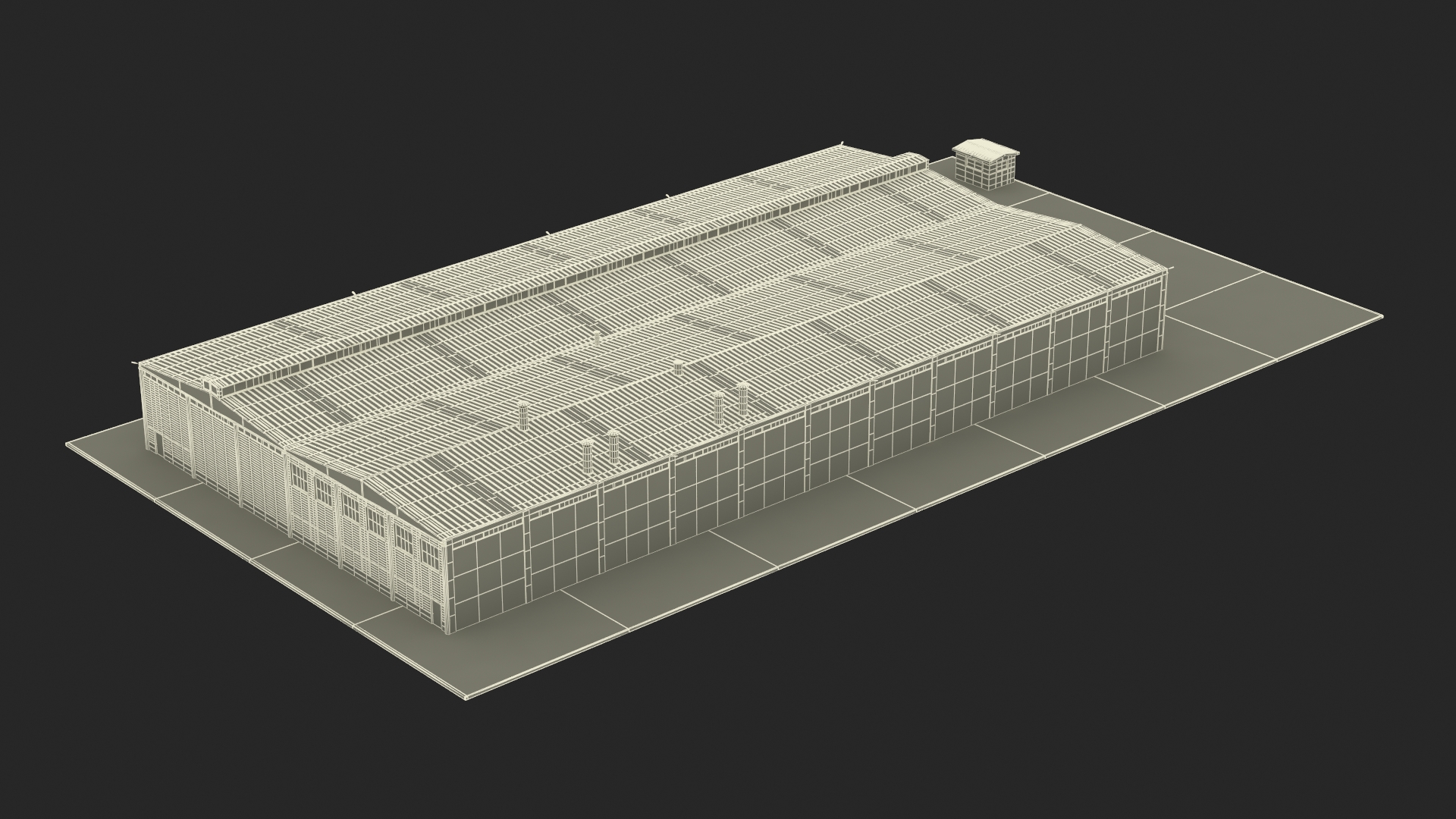 3D Industrial Large Factory Building model