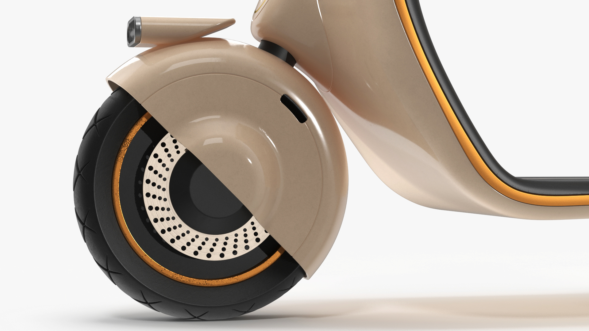 3D Concept Electric Scooter Vespa 98 Beige Rigged