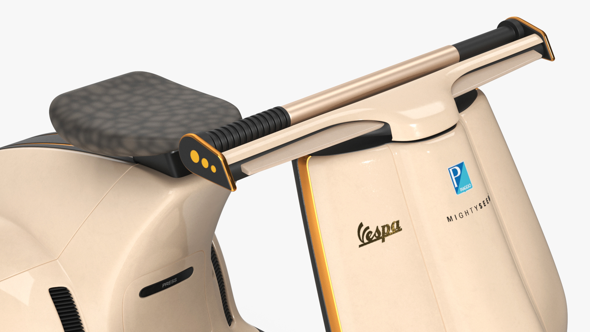 3D Concept Electric Scooter Vespa 98 Beige Rigged