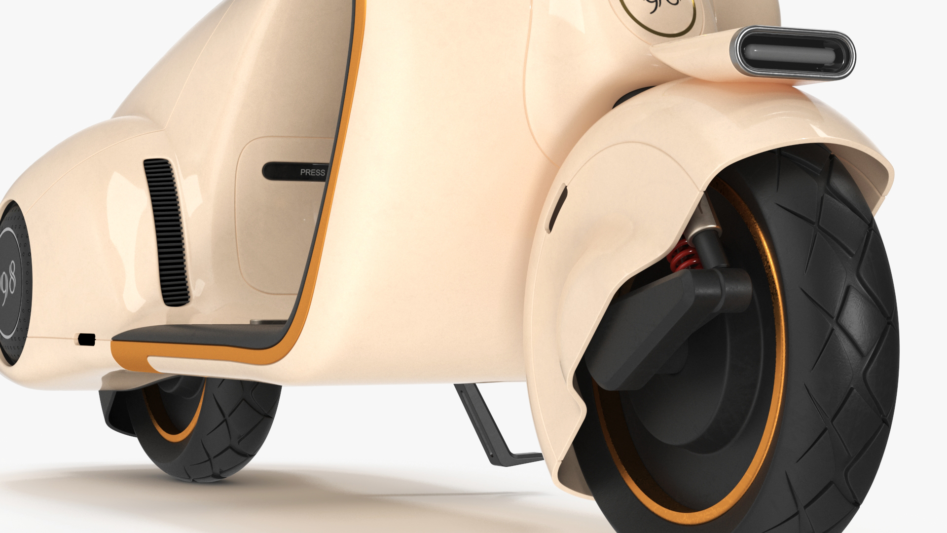 3D Concept Electric Scooter Vespa 98 Beige Rigged