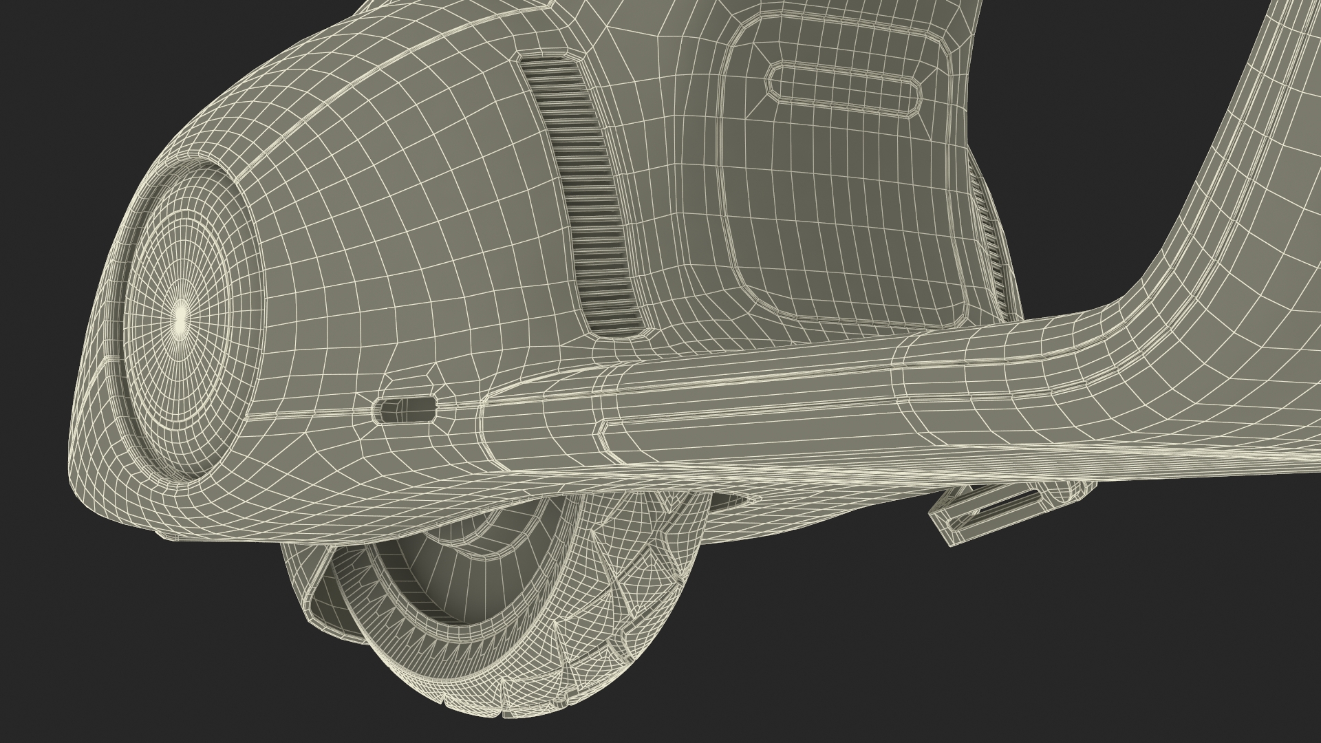 3D Concept Electric Scooter Vespa 98 Beige Rigged