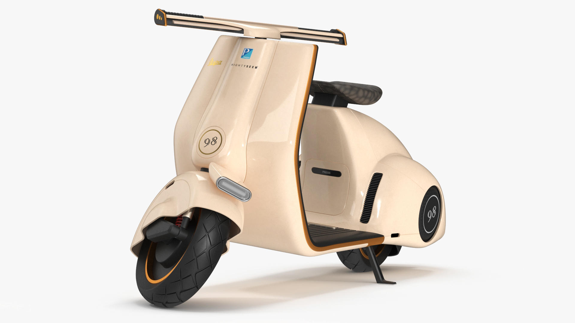 3D Concept Electric Scooter Vespa 98 Beige Rigged
