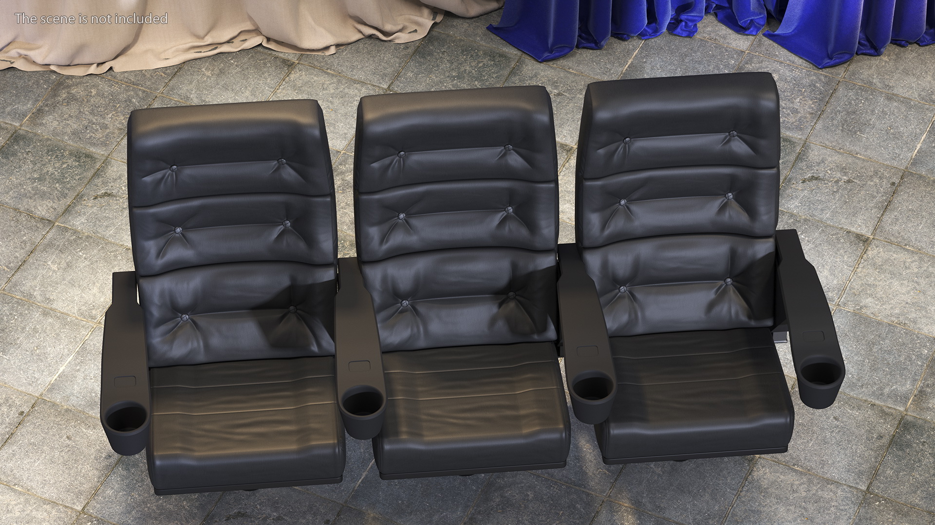 3D model Phantom P40 Leather Cinema Chairs for Three Places