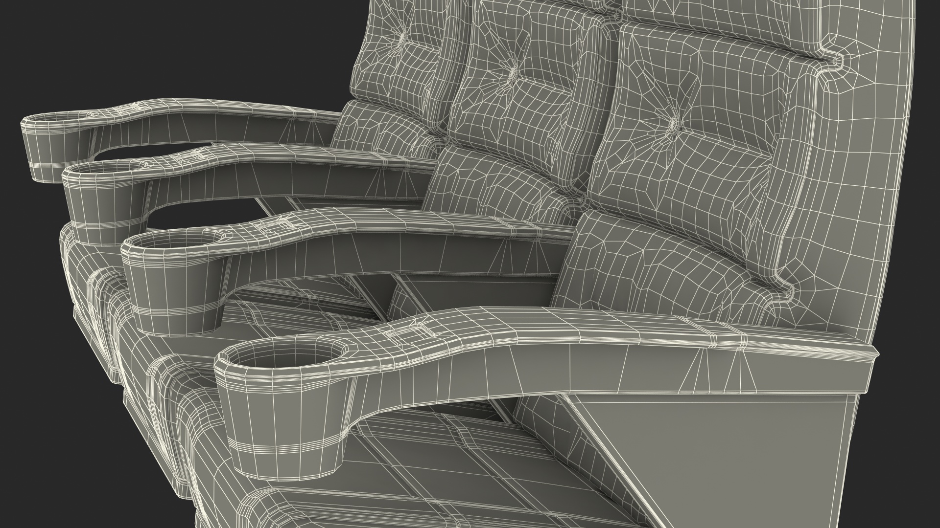 3D model Phantom P40 Leather Cinema Chairs for Three Places