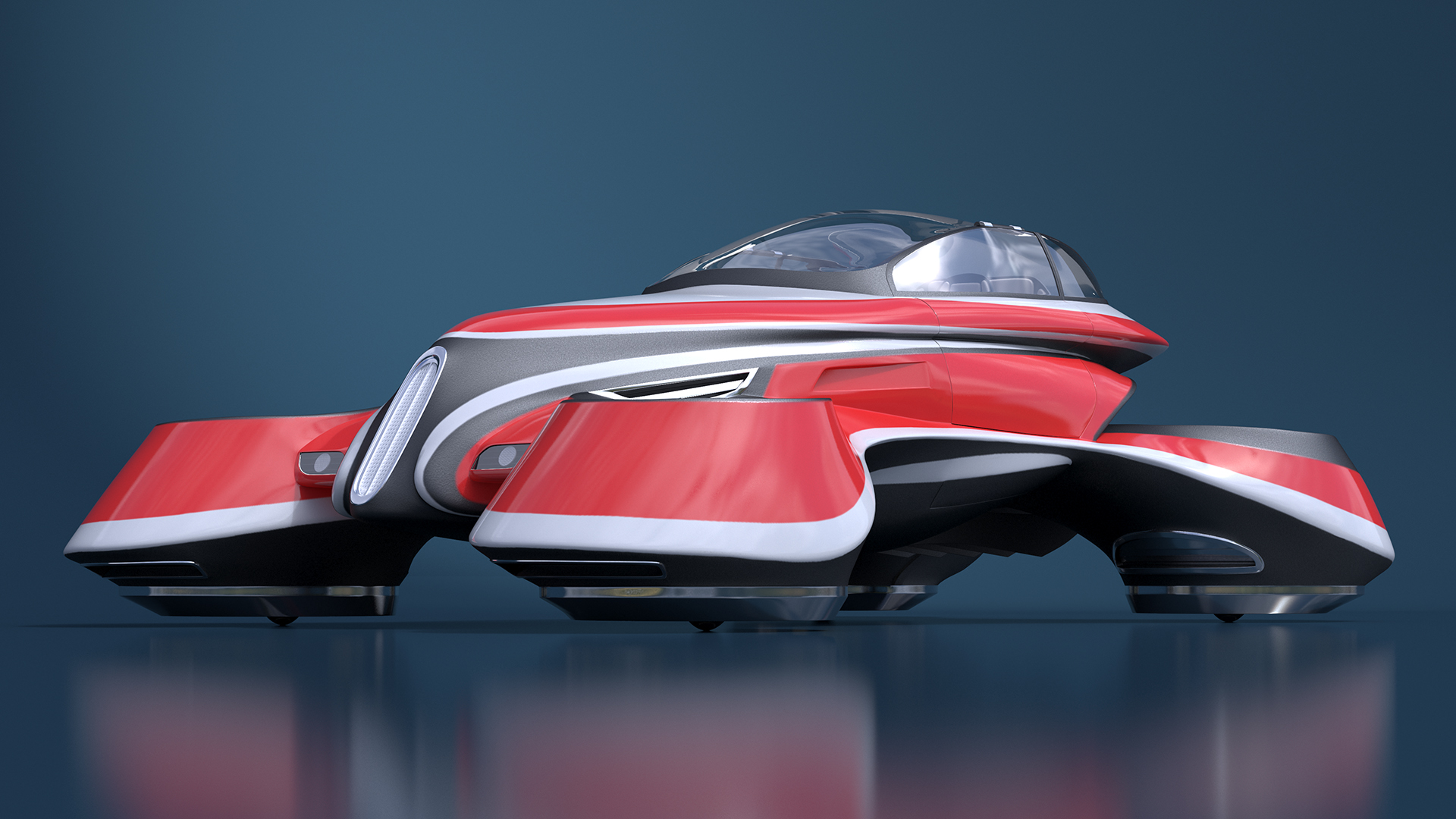 Hover Car Concept by Lazzarini Red 3D model