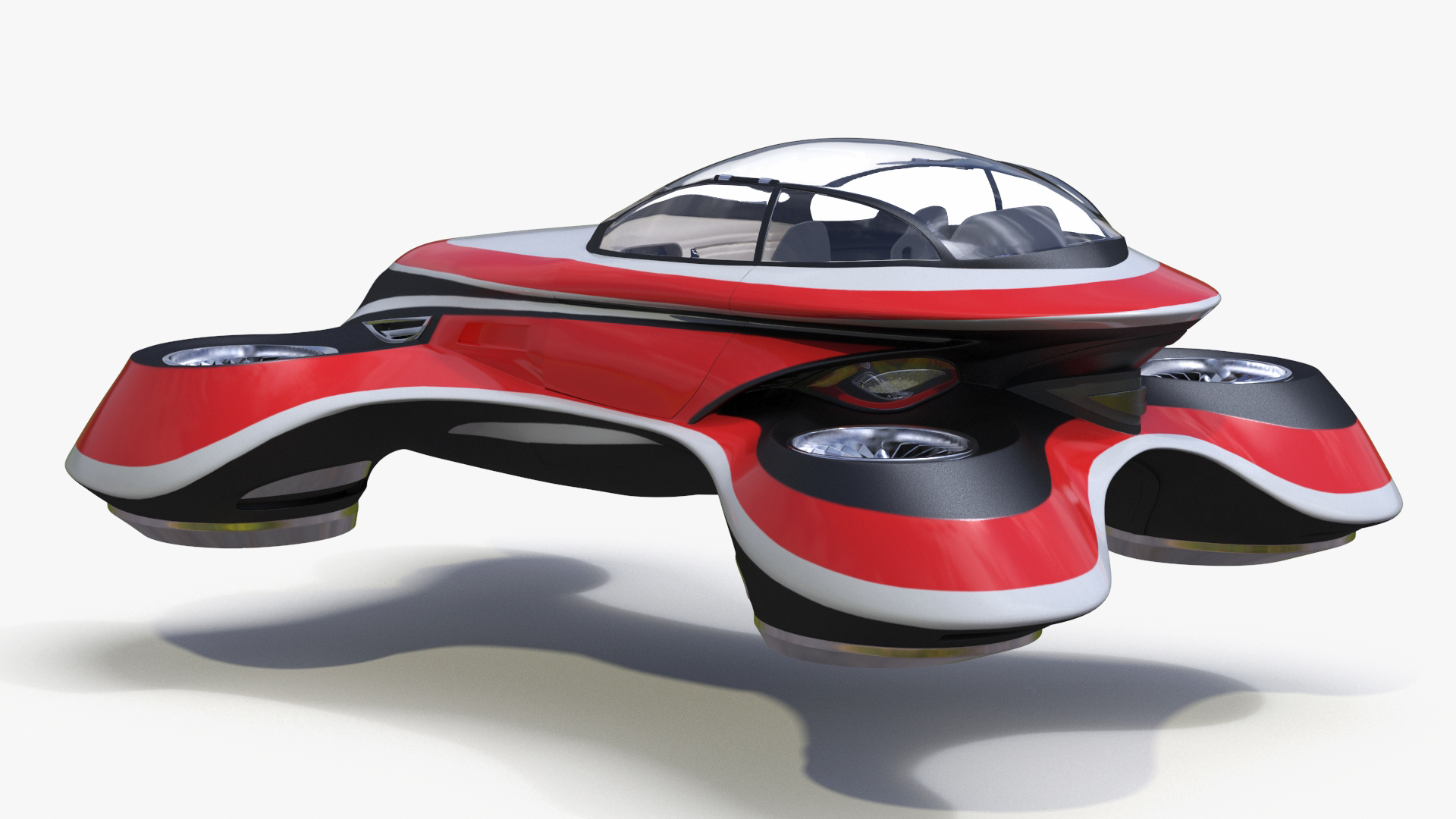 Hover Car Concept by Lazzarini Red 3D model