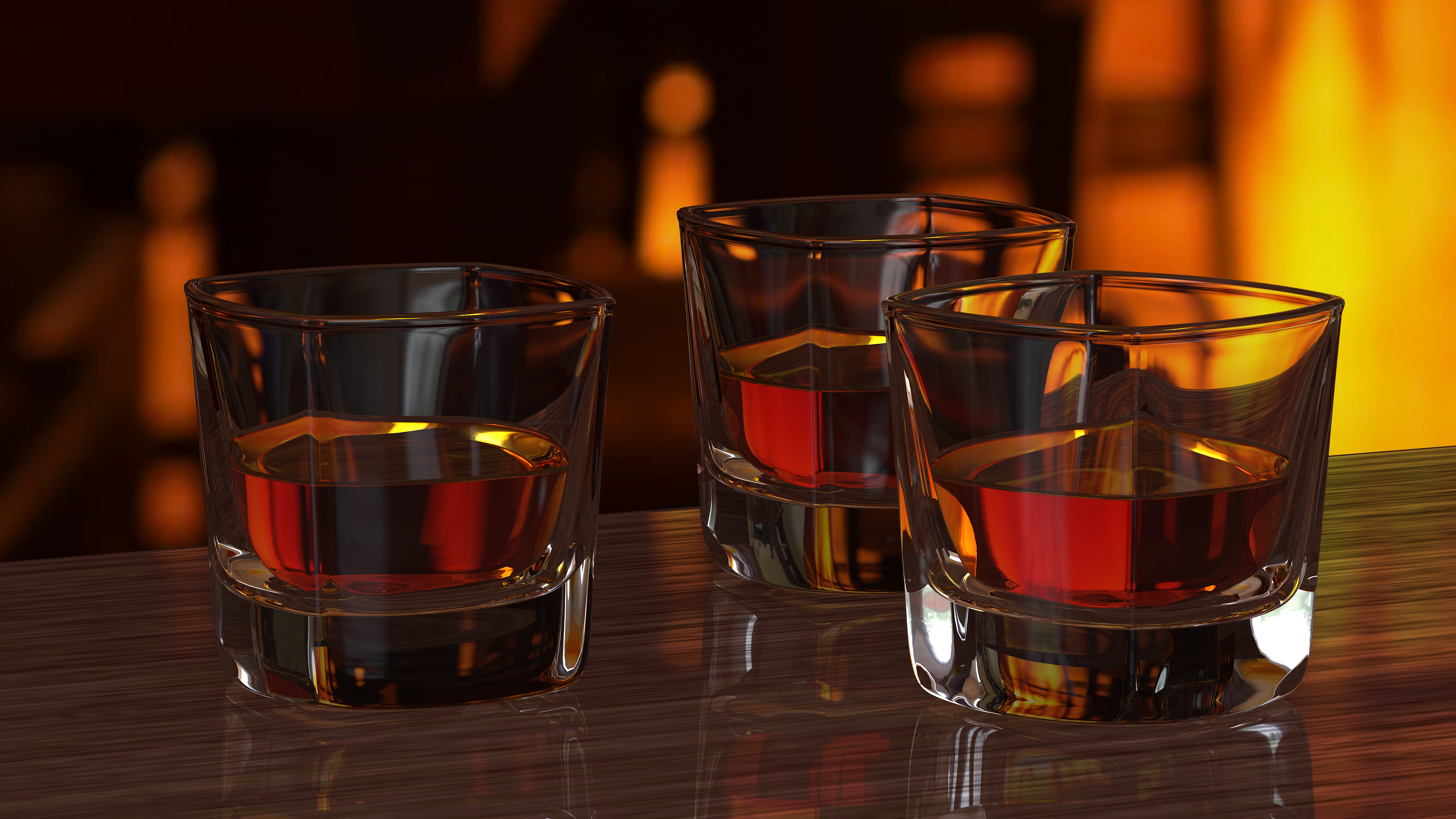 Square Base Drinking Glass Thick Bottom With Whiskey, view 9