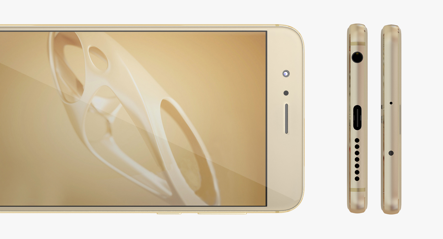 Huawei Honor 8 Sunrise Gold 3D