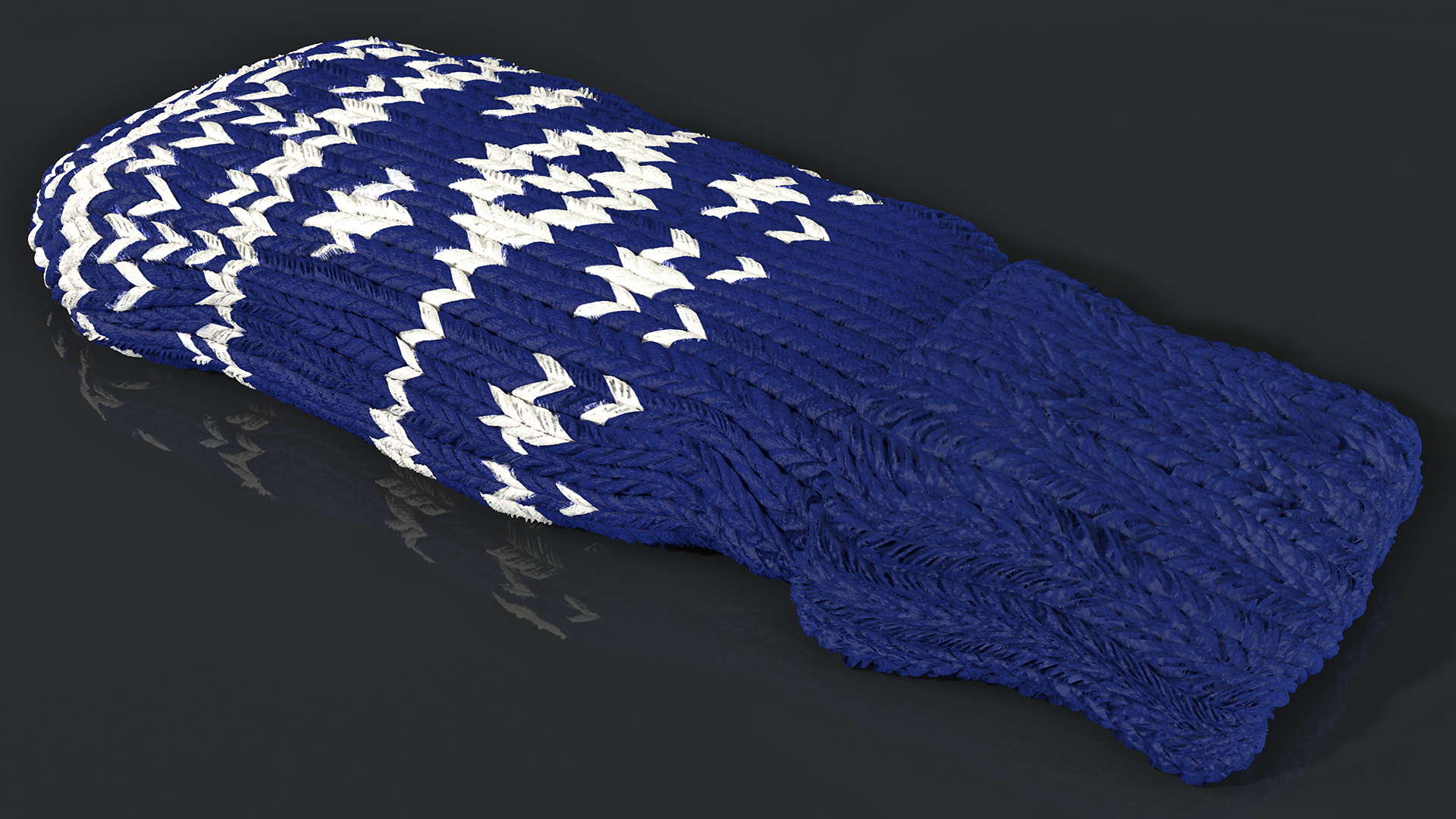 3D model Knitted Blue Wool Mittens