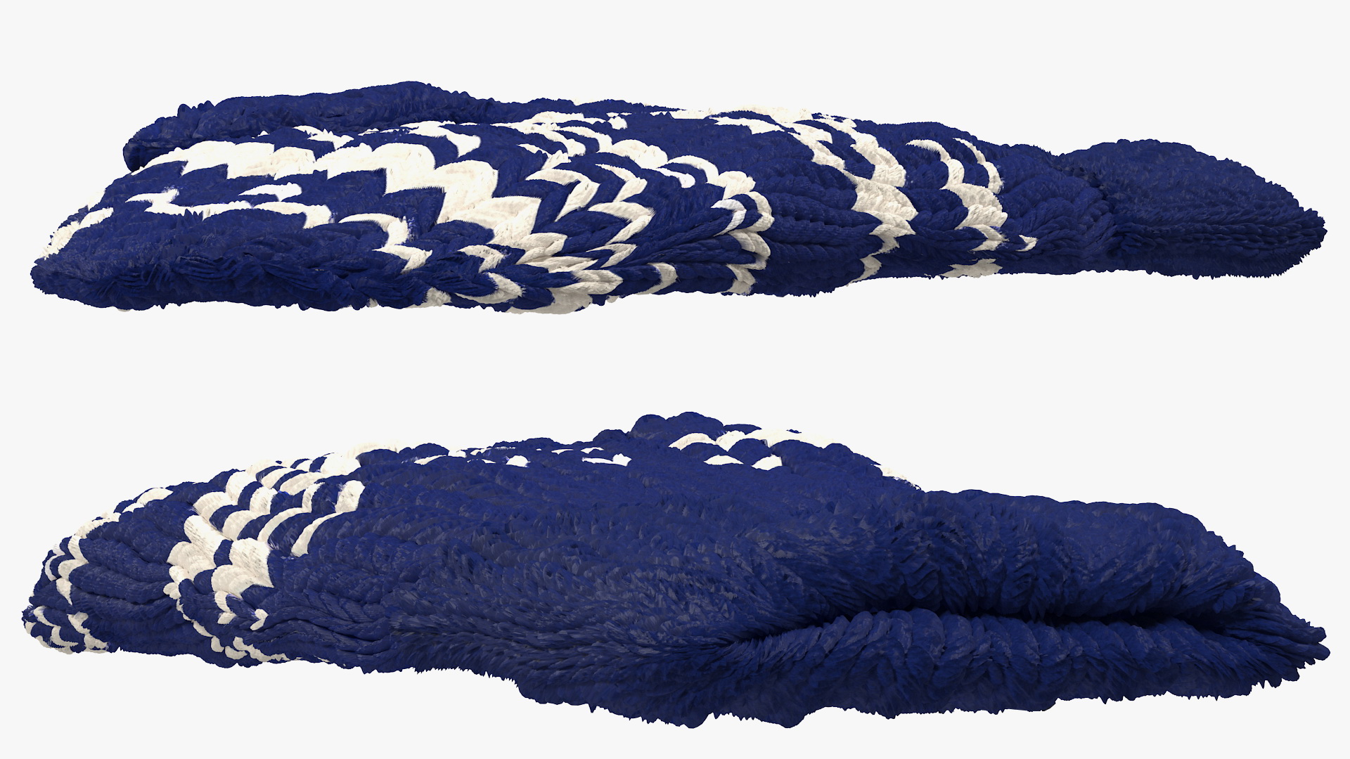 3D model Knitted Blue Wool Mittens