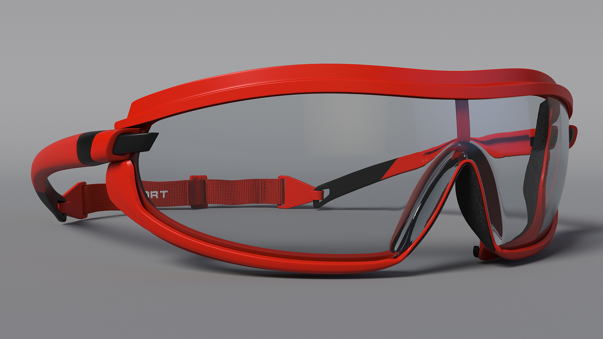 3D Safety Shield Lens Sports Goggles model