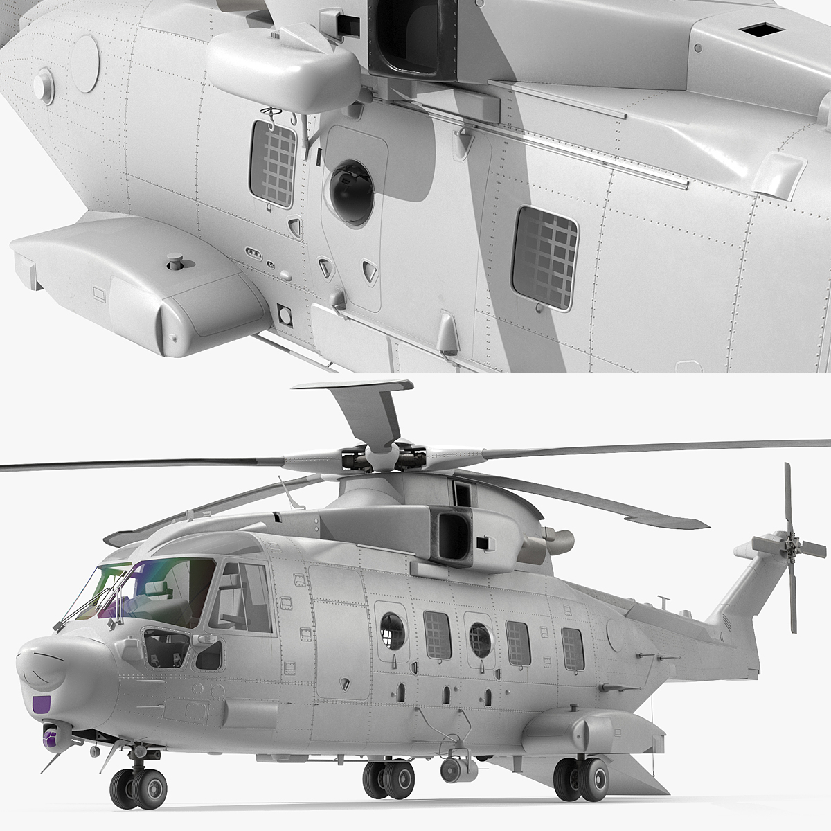 Multipurpose Medium Utility Helicopter 3D model preview