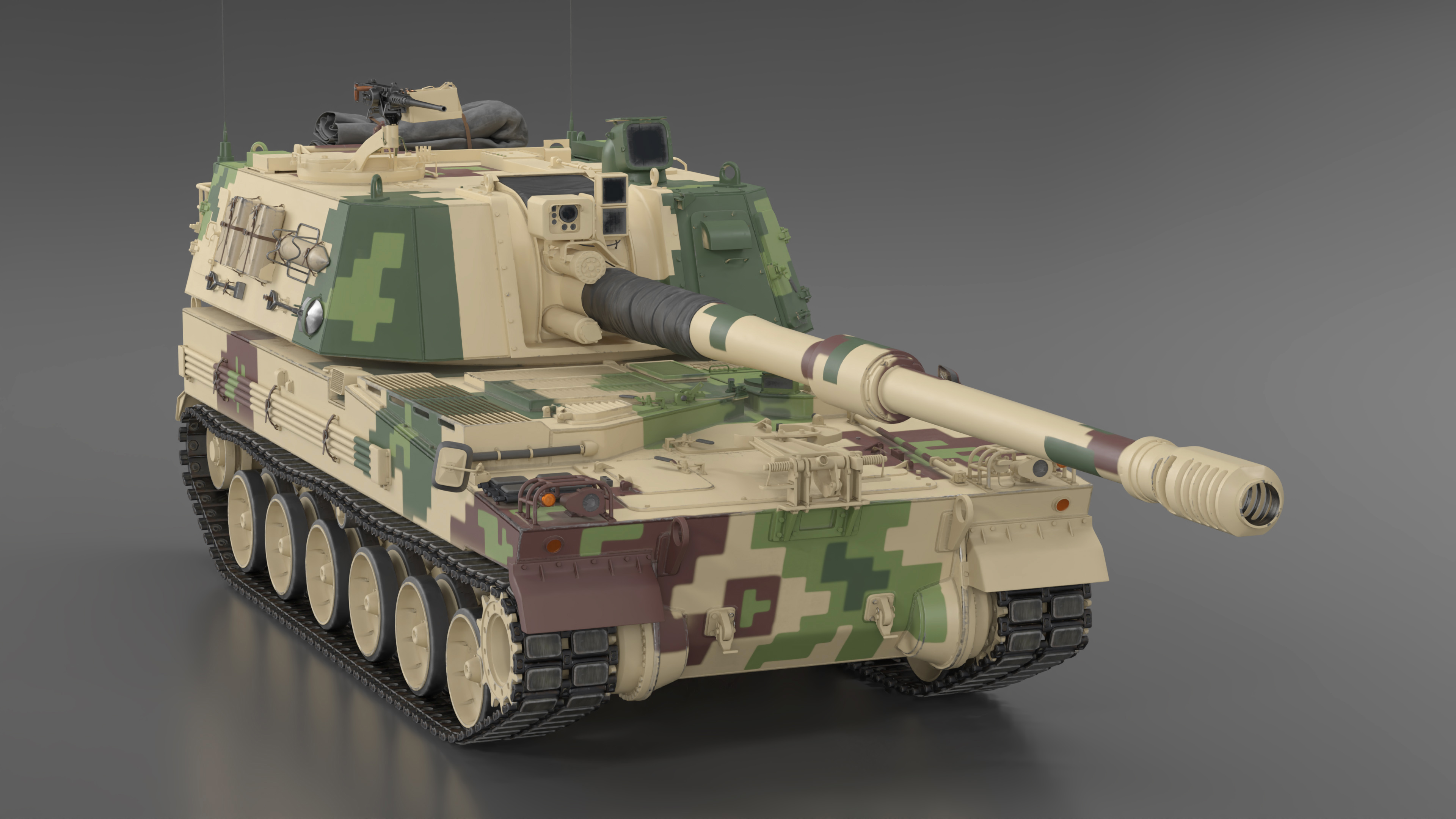 3D Self Propelled Howitzer K9 Thunder Rigged