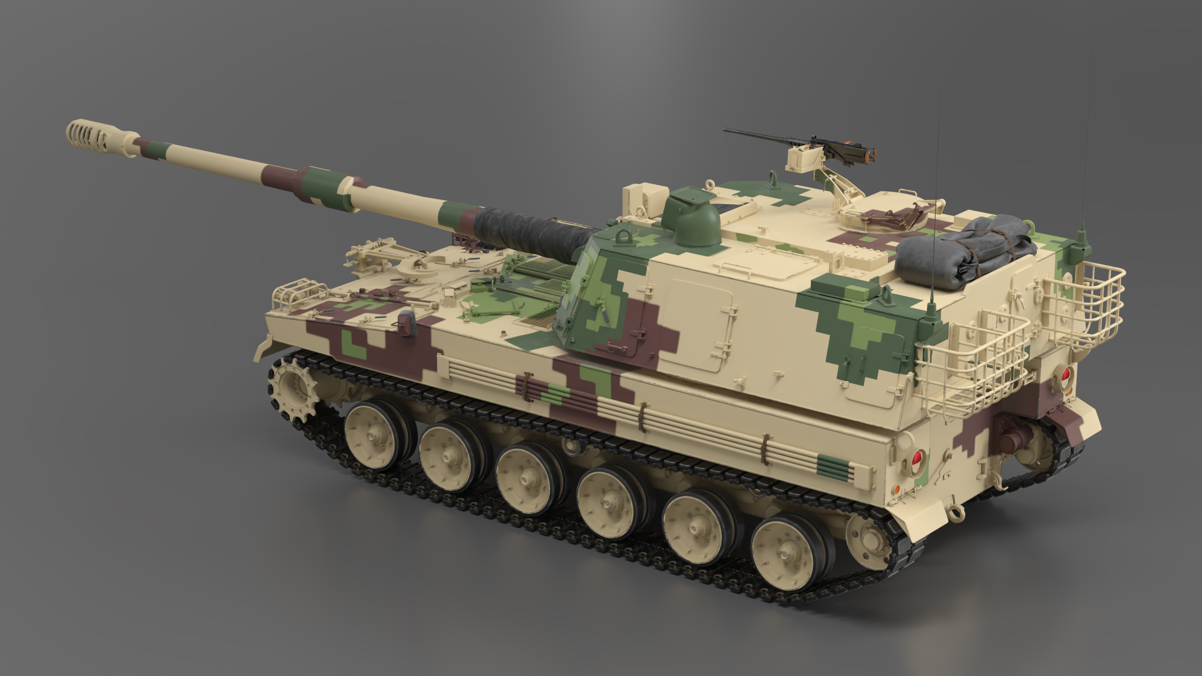 3D Self Propelled Howitzer K9 Thunder Rigged