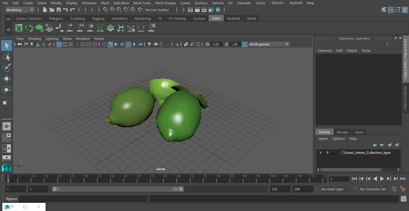 3D model Green Lemon Set