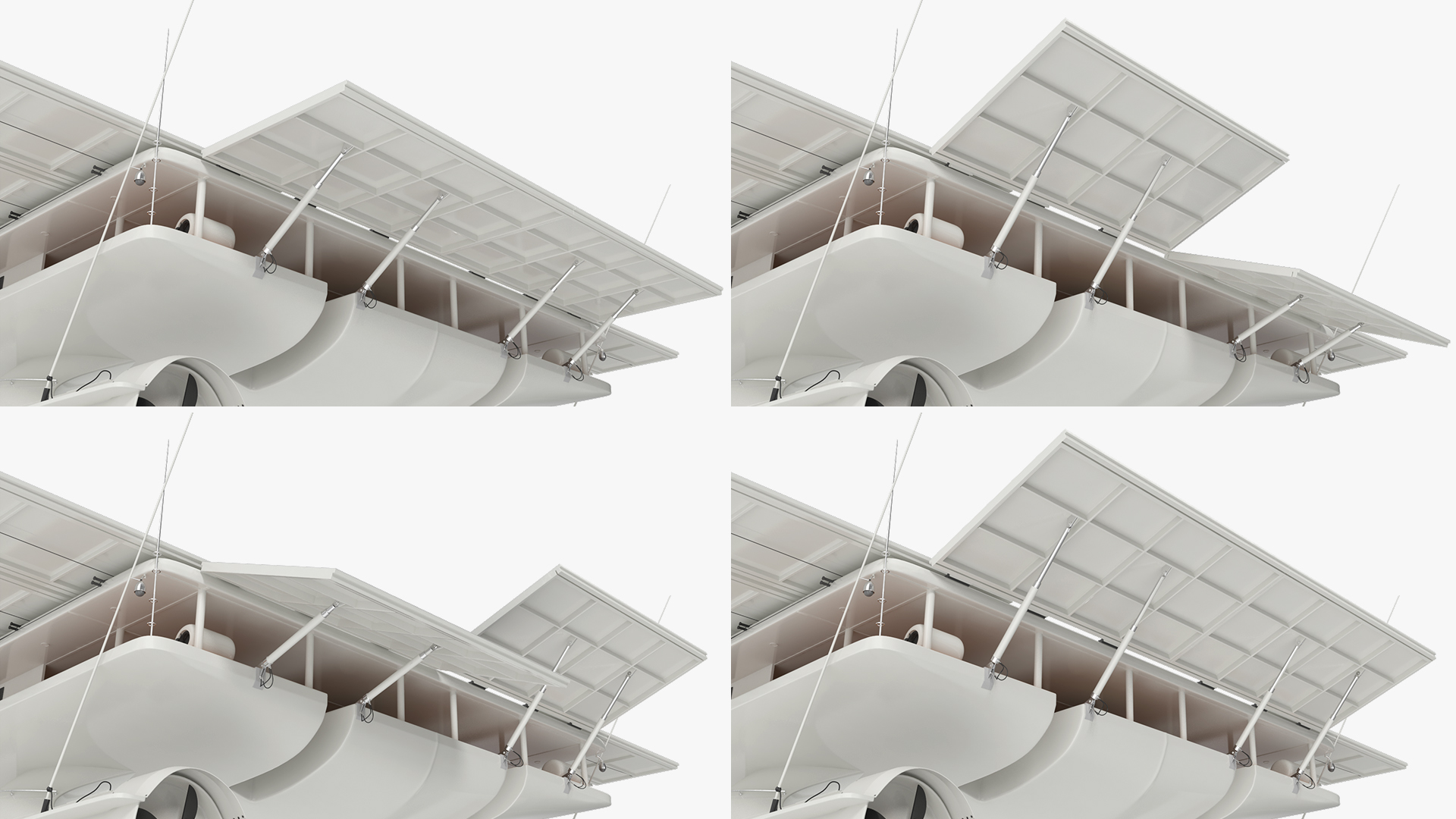 3D Solar Powered Yacht Simple Interior Rigged for Maya