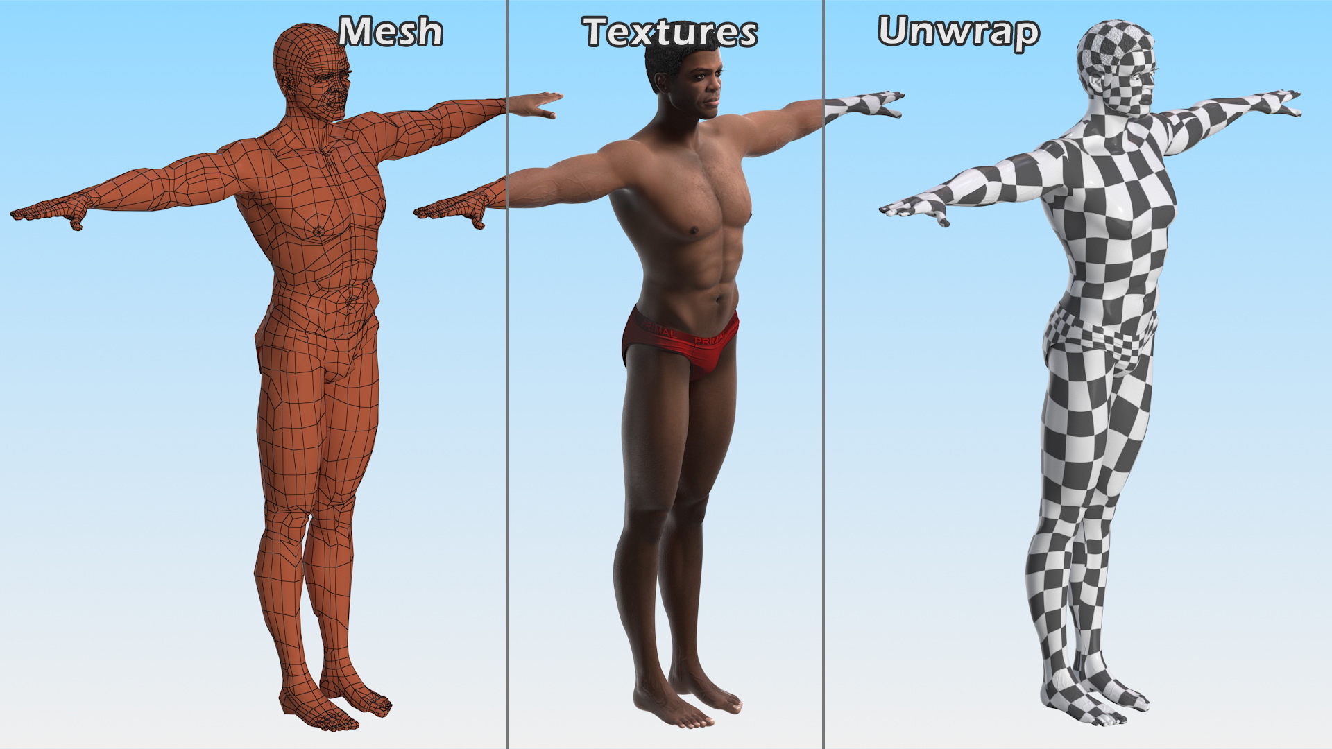 African American Man Rigged 3D