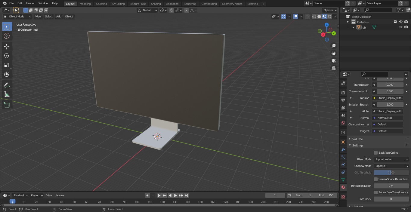 3D model Apple Studio Display Tilt and Height Stand ON