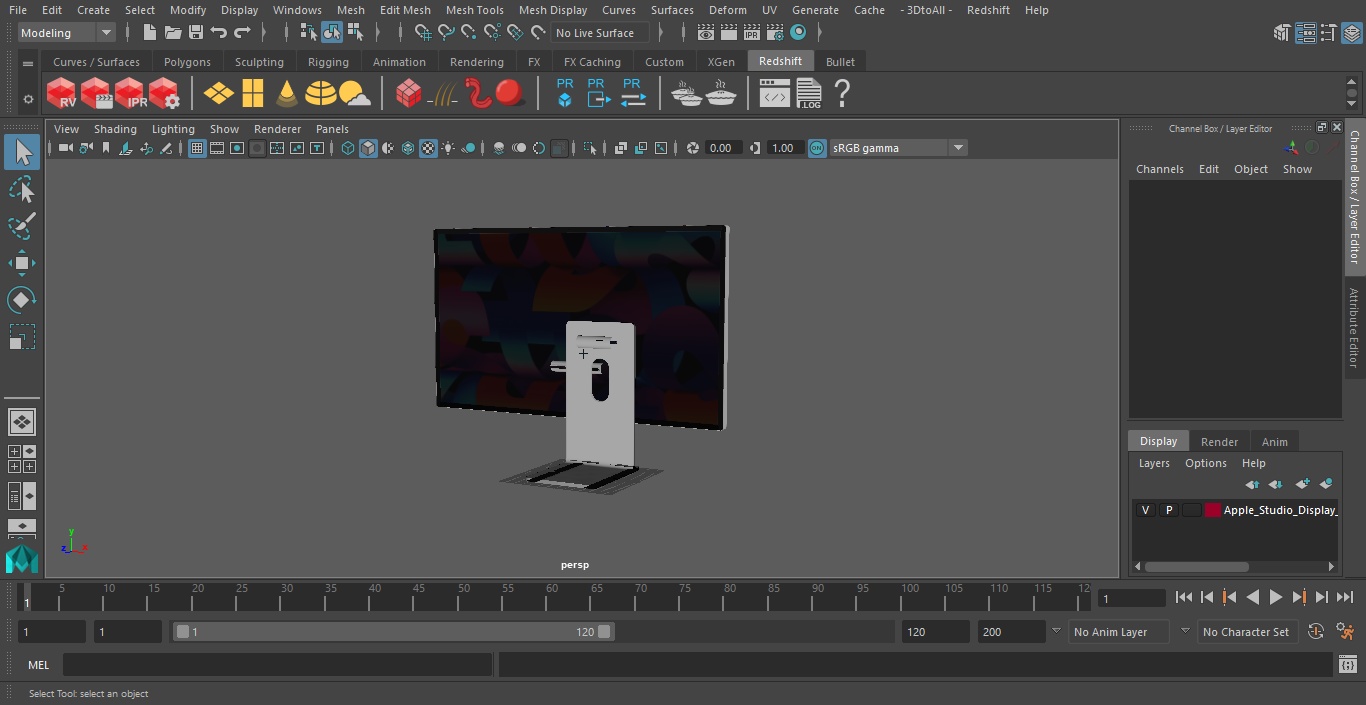 3D model Apple Studio Display Tilt and Height Stand ON