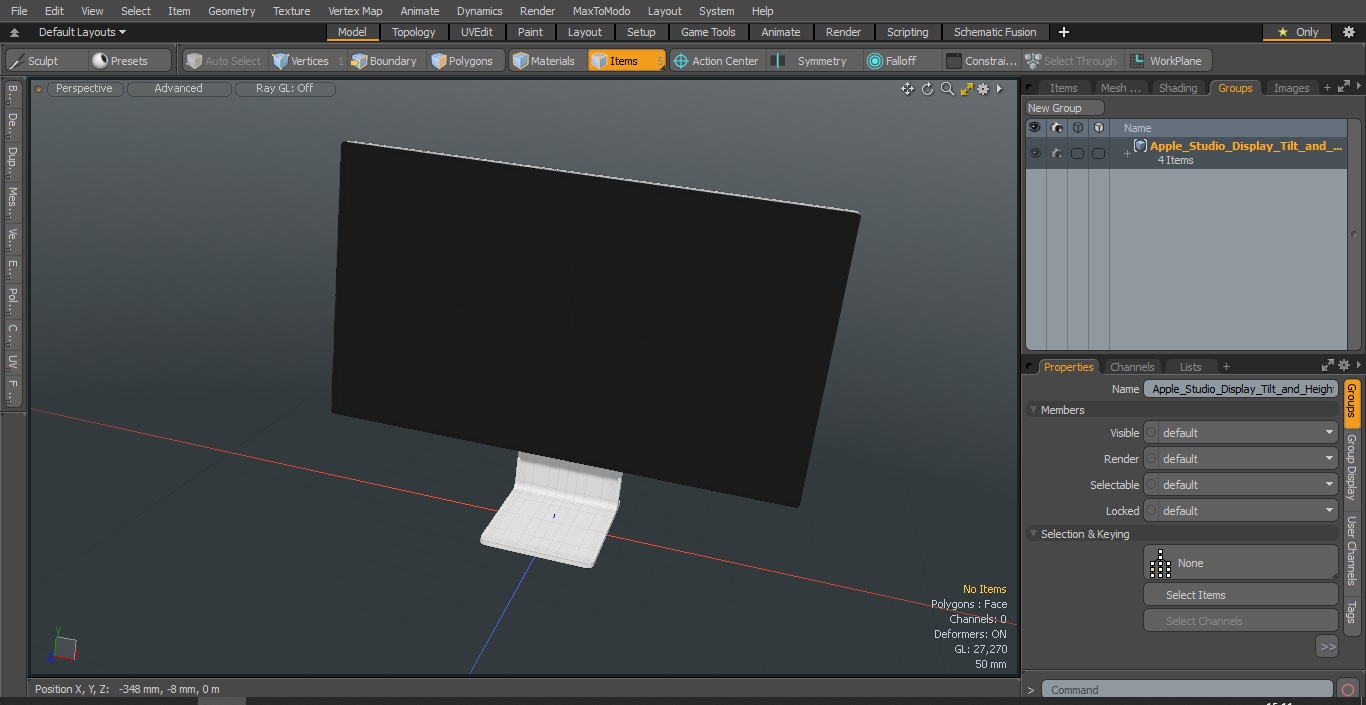 3D model Apple Studio Display Tilt and Height Stand ON
