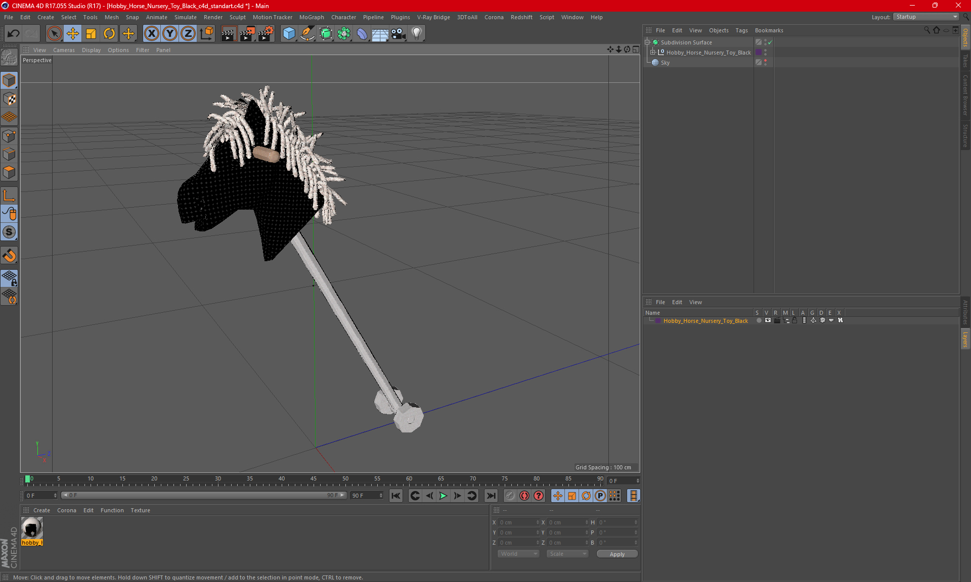 Hobby Horse Nursery Toy Black 3D model