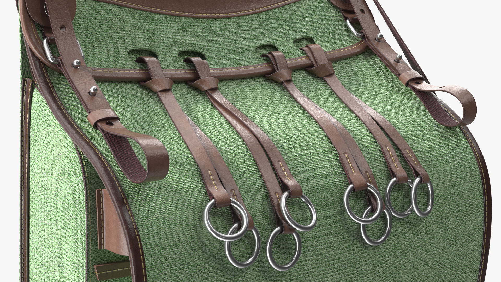 3D Green Vintage Leather Hunting Crossbody Bag model