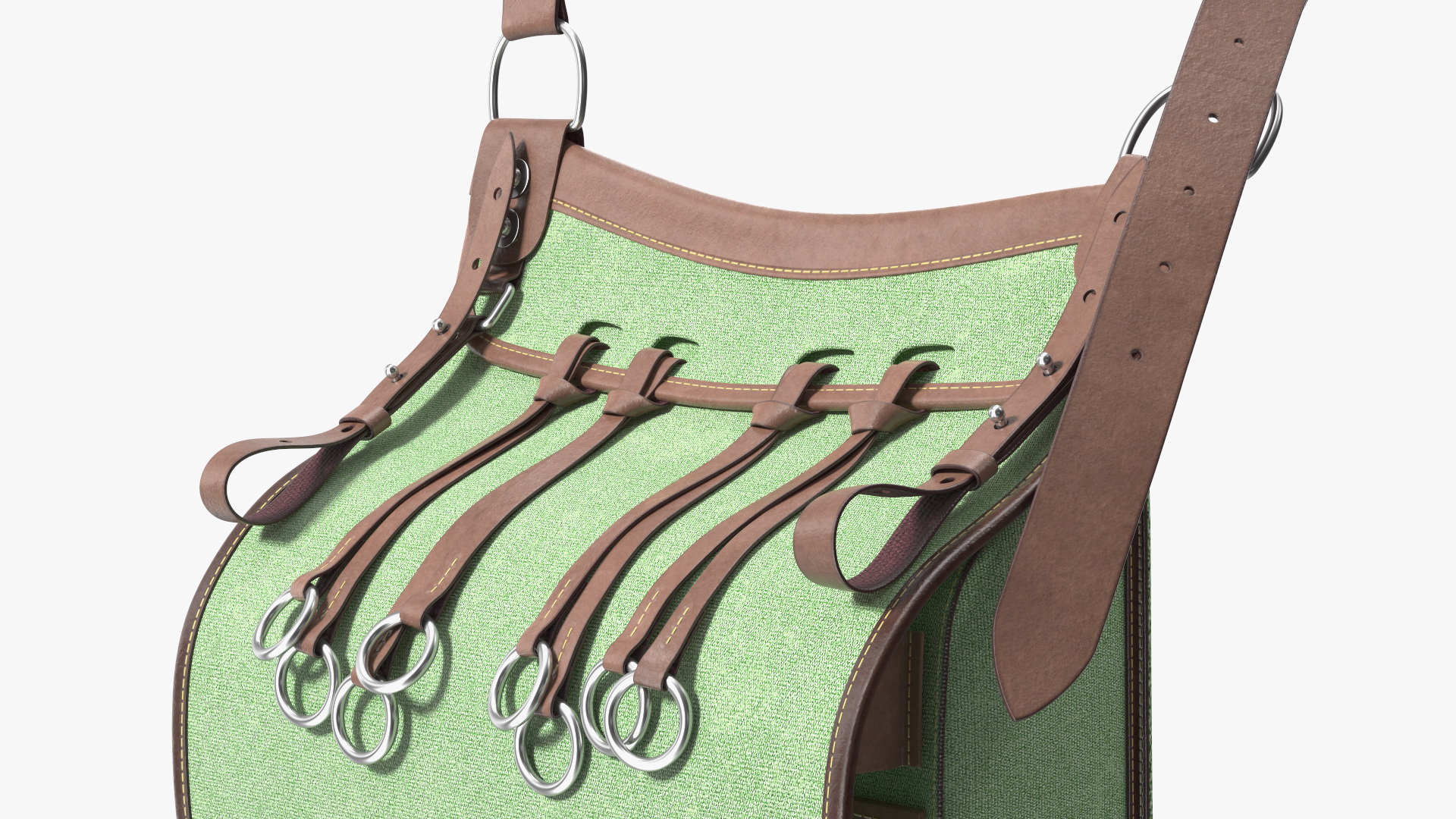 3D Green Vintage Leather Hunting Crossbody Bag model