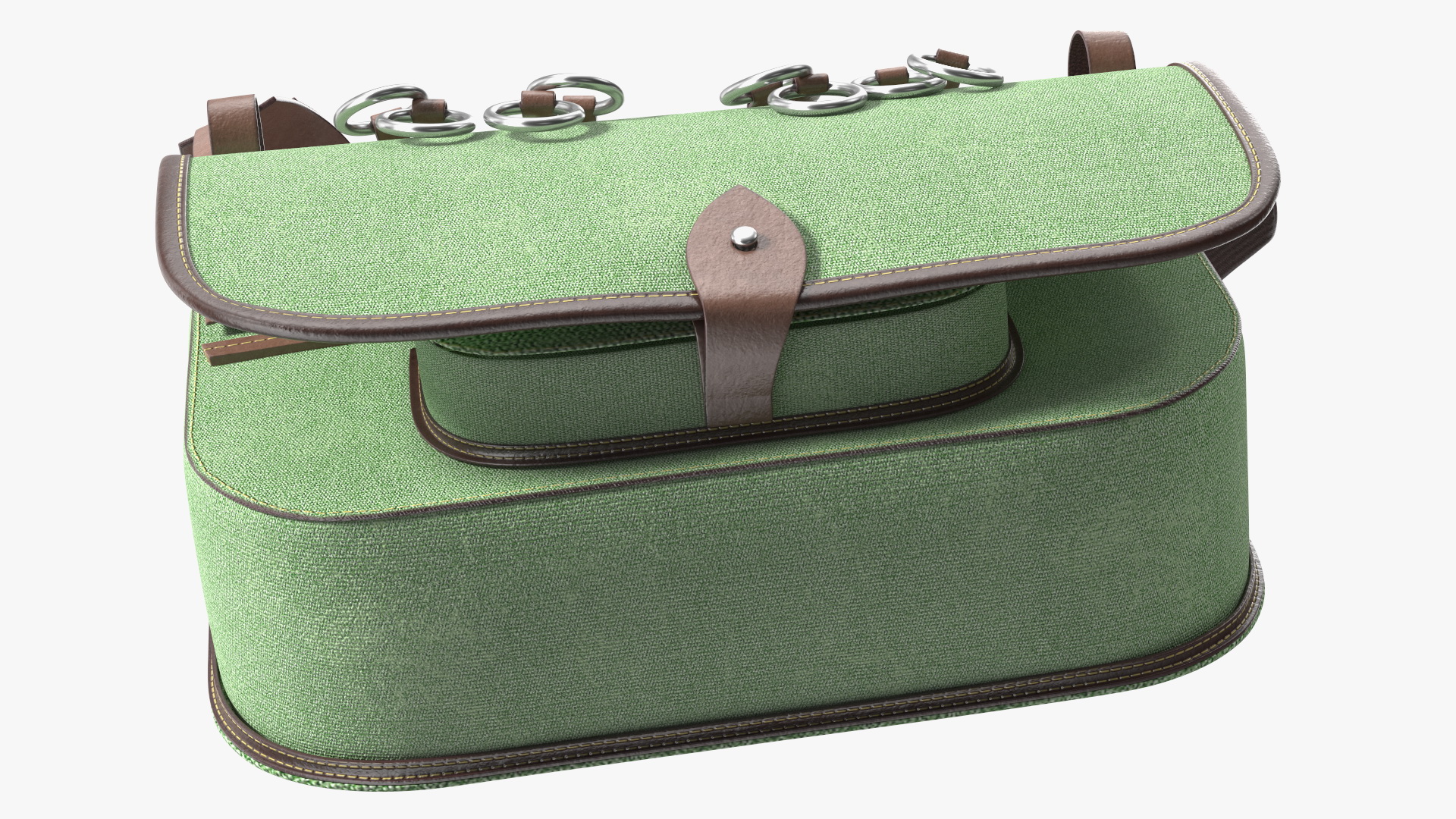 3D Green Vintage Leather Hunting Crossbody Bag model