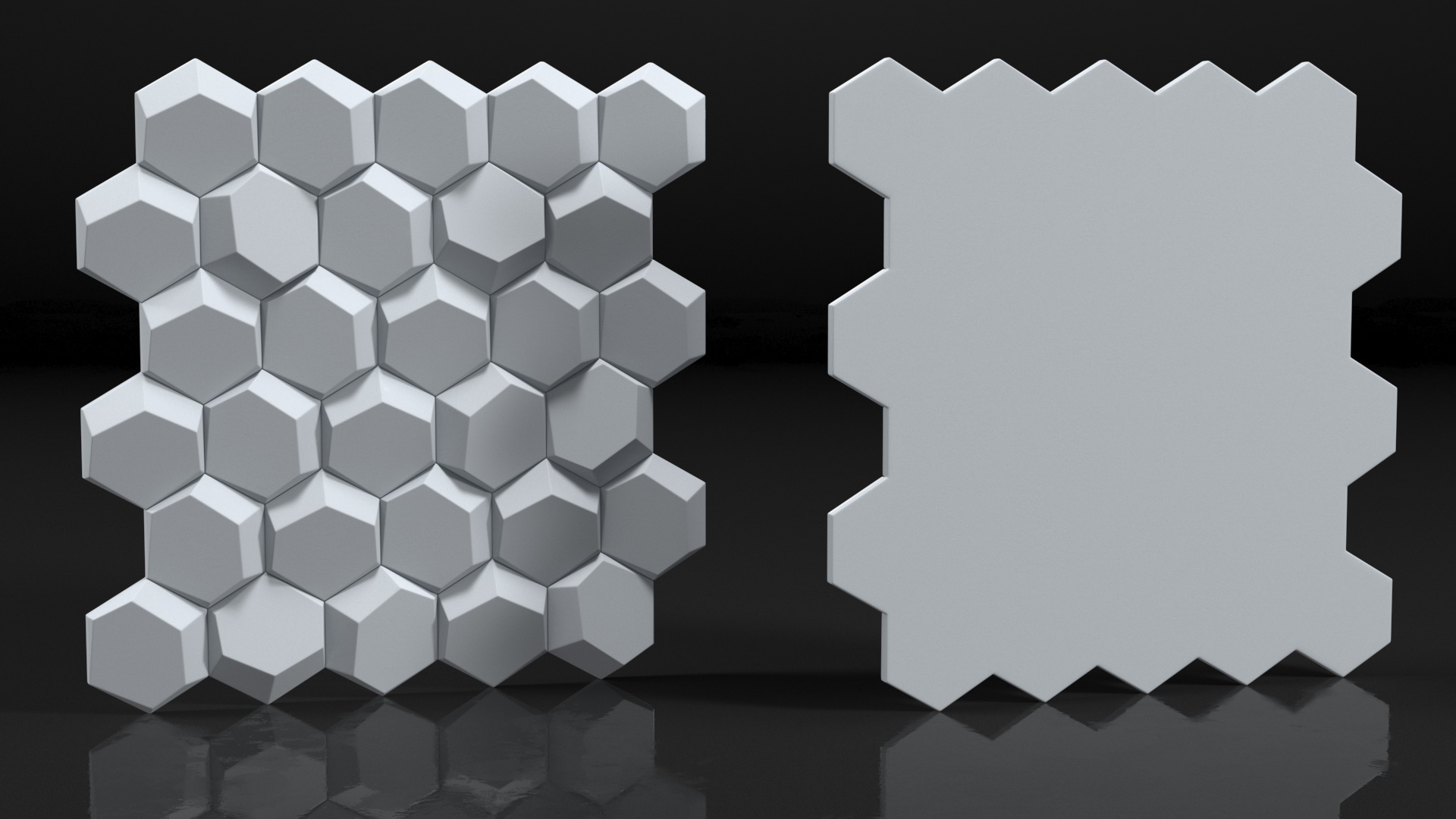 3D Wall Panel Octagon Ceramic 3D model
