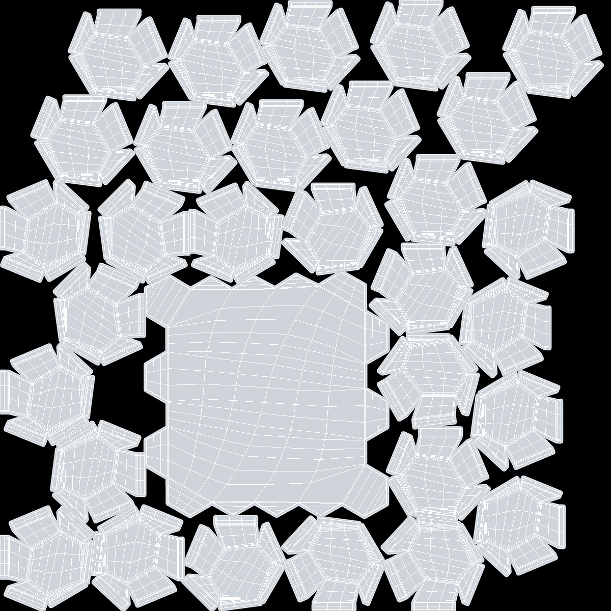 3D Wall Panel Octagon Ceramic 3D model