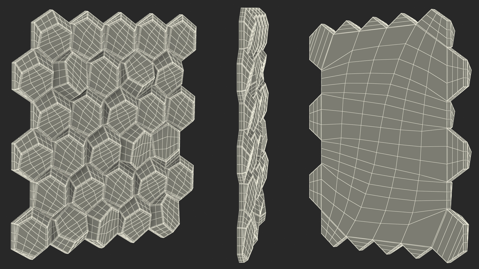 3D Wall Panel Octagon Ceramic 3D model