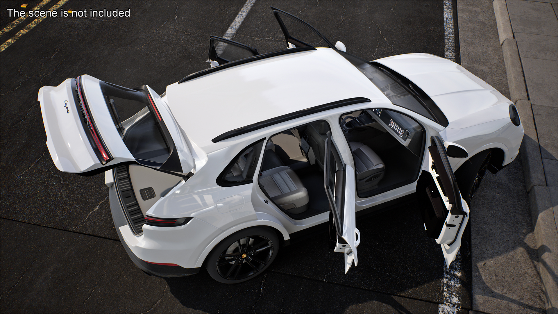 3D Porsche Cayenne 2024 Luxury SUV White Rigged for Cinema 4D model