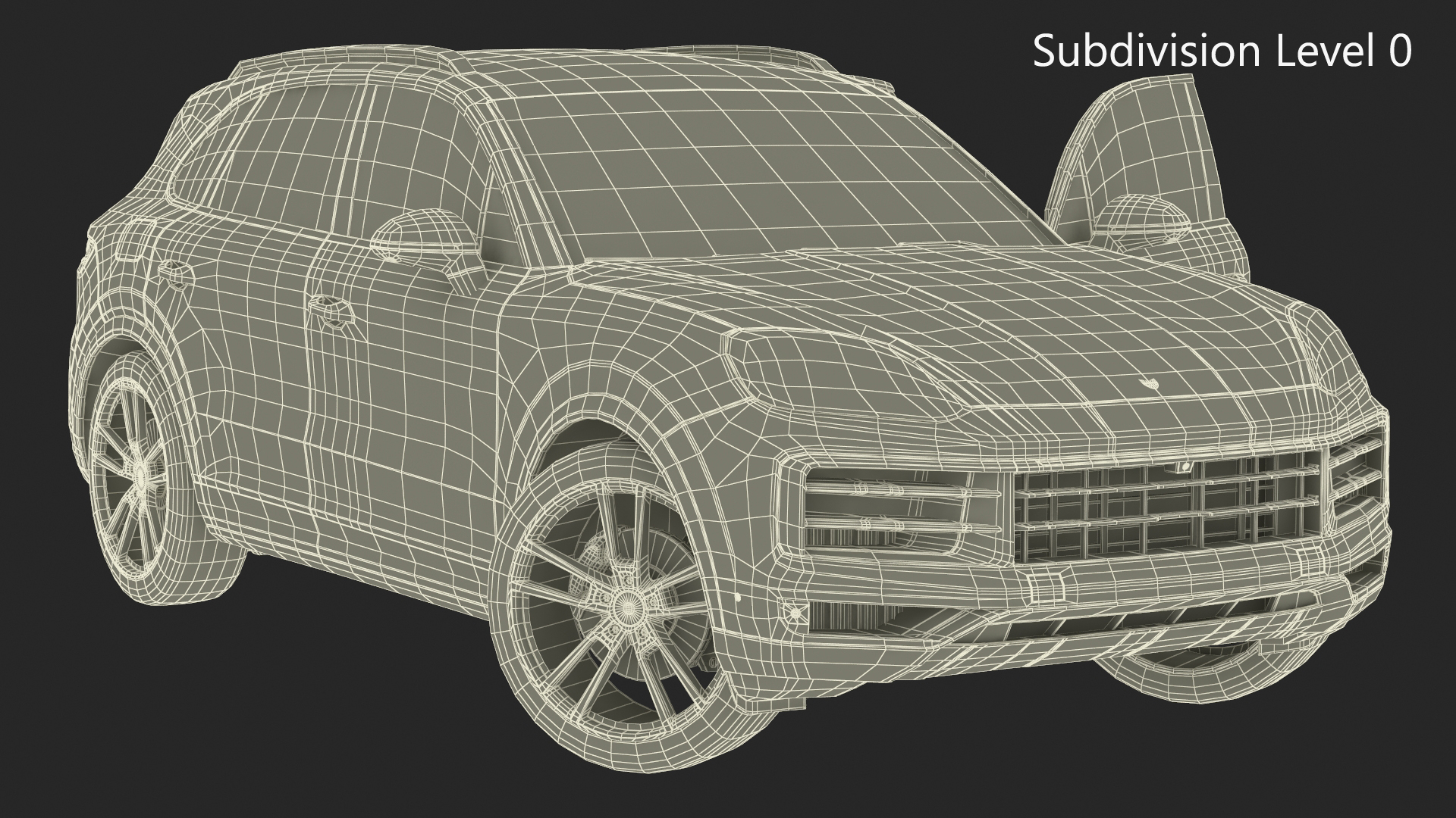 3D Porsche Cayenne 2024 Luxury SUV White Rigged for Cinema 4D model