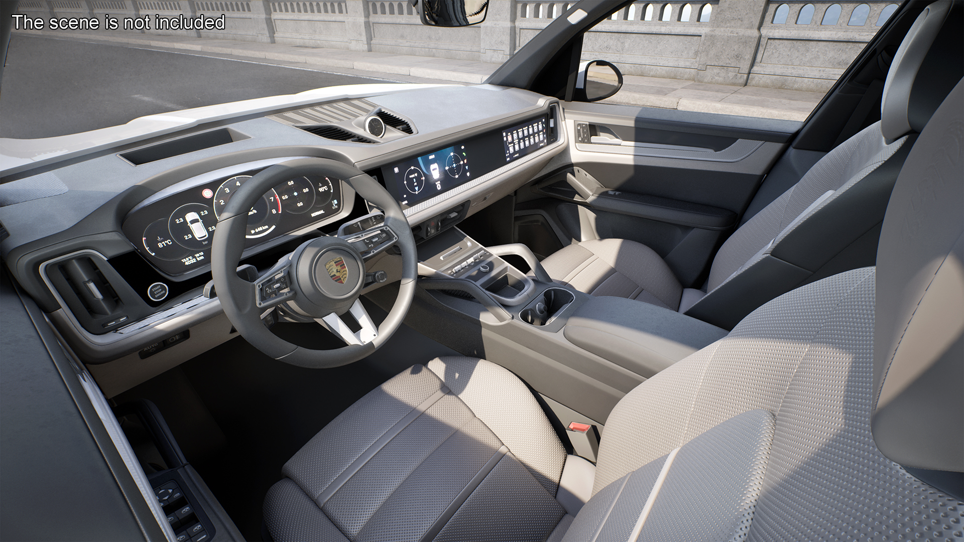 3D Porsche Cayenne 2024 Luxury SUV White Rigged for Cinema 4D model