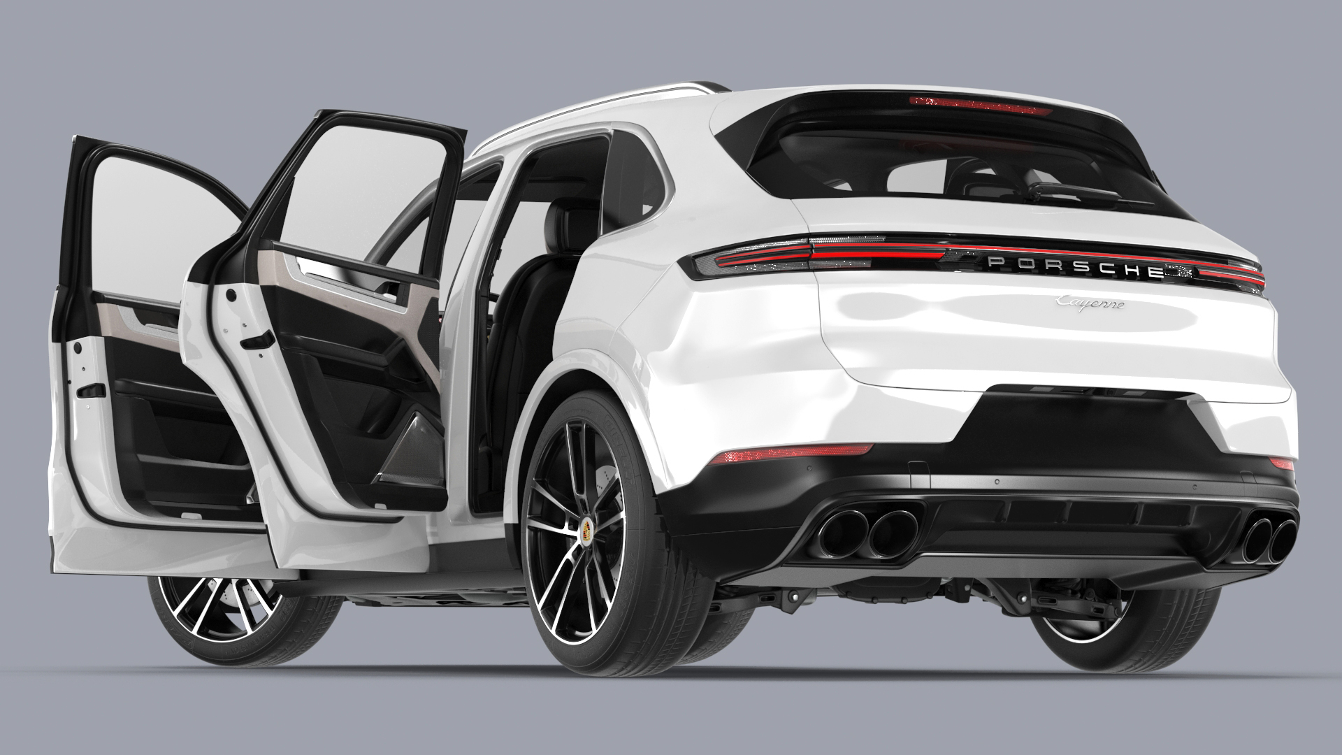 3D Porsche Cayenne 2024 Luxury SUV White Rigged for Cinema 4D model
