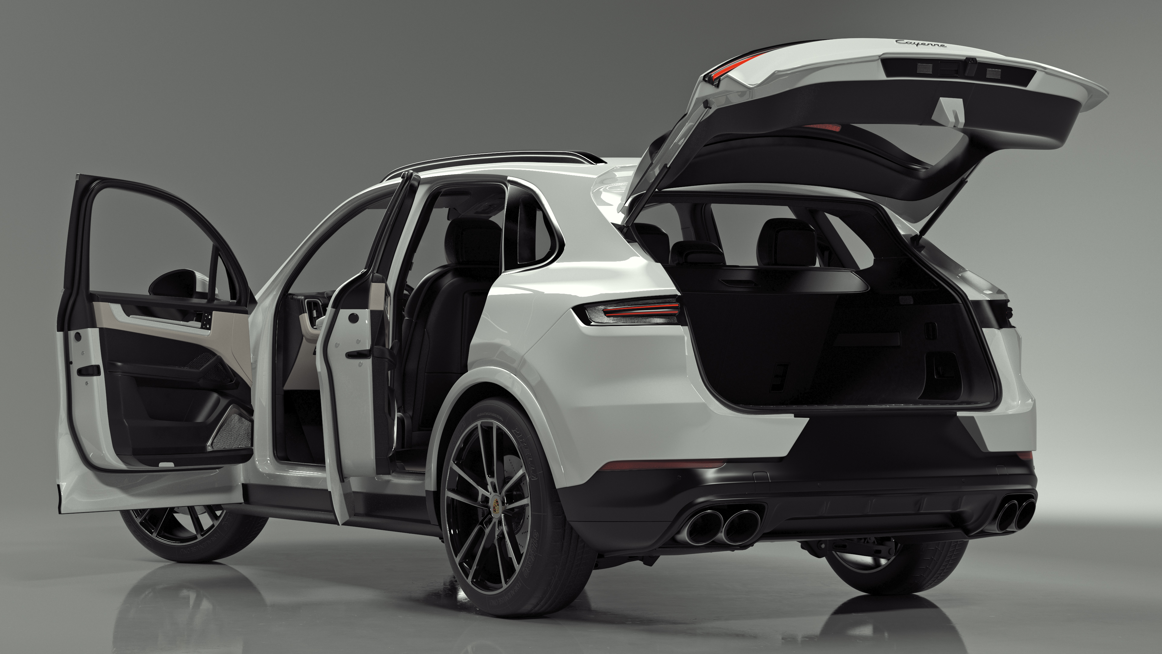 3D Porsche Cayenne 2024 Luxury SUV White Rigged for Cinema 4D model