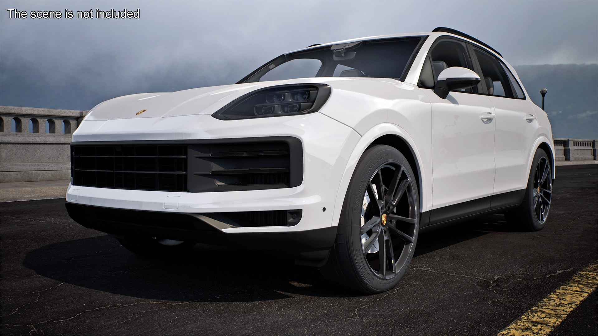 3D Porsche Cayenne 2024 Luxury SUV White Rigged for Cinema 4D model