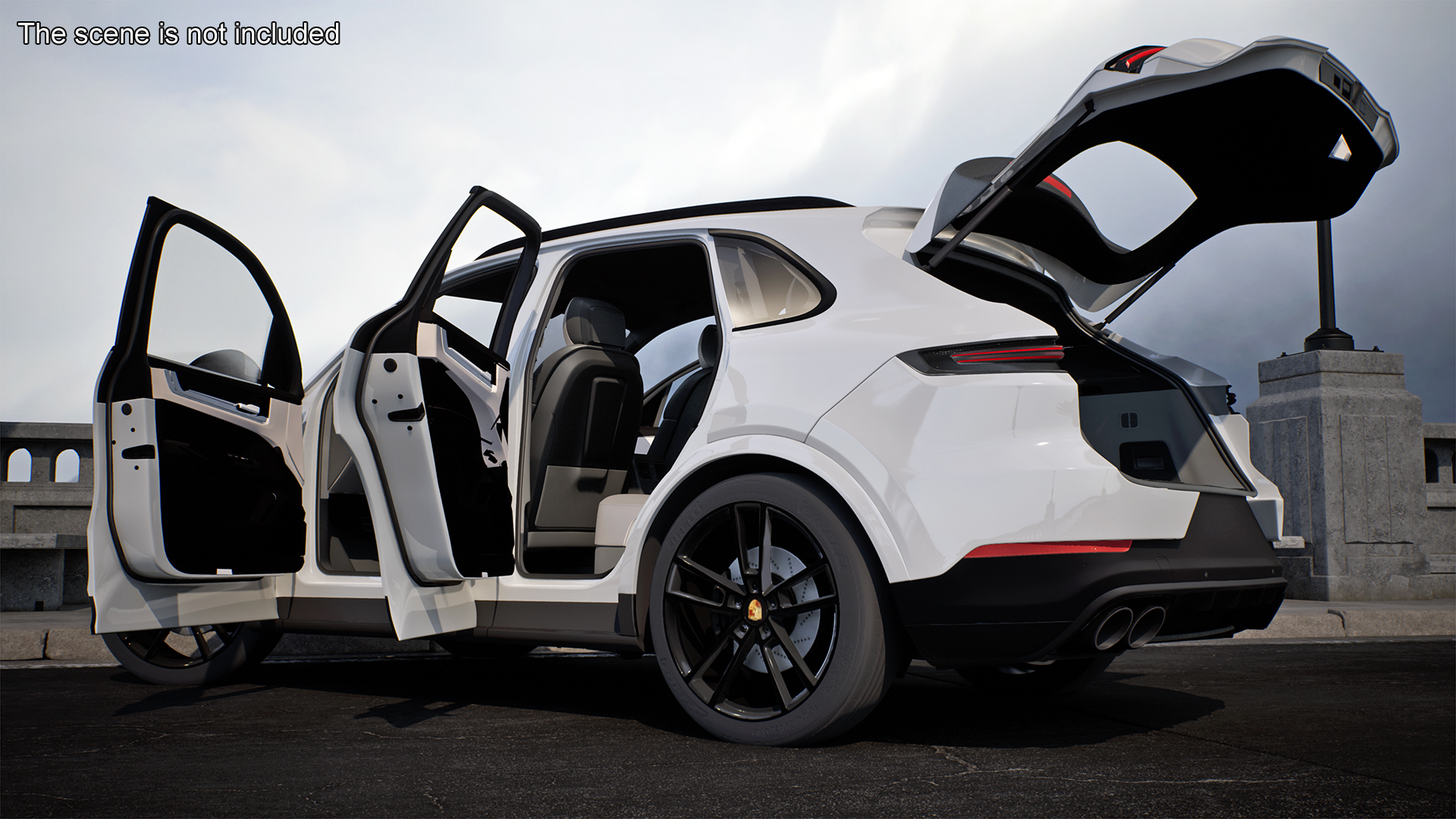 3D Porsche Cayenne 2024 Luxury SUV White Rigged for Cinema 4D model