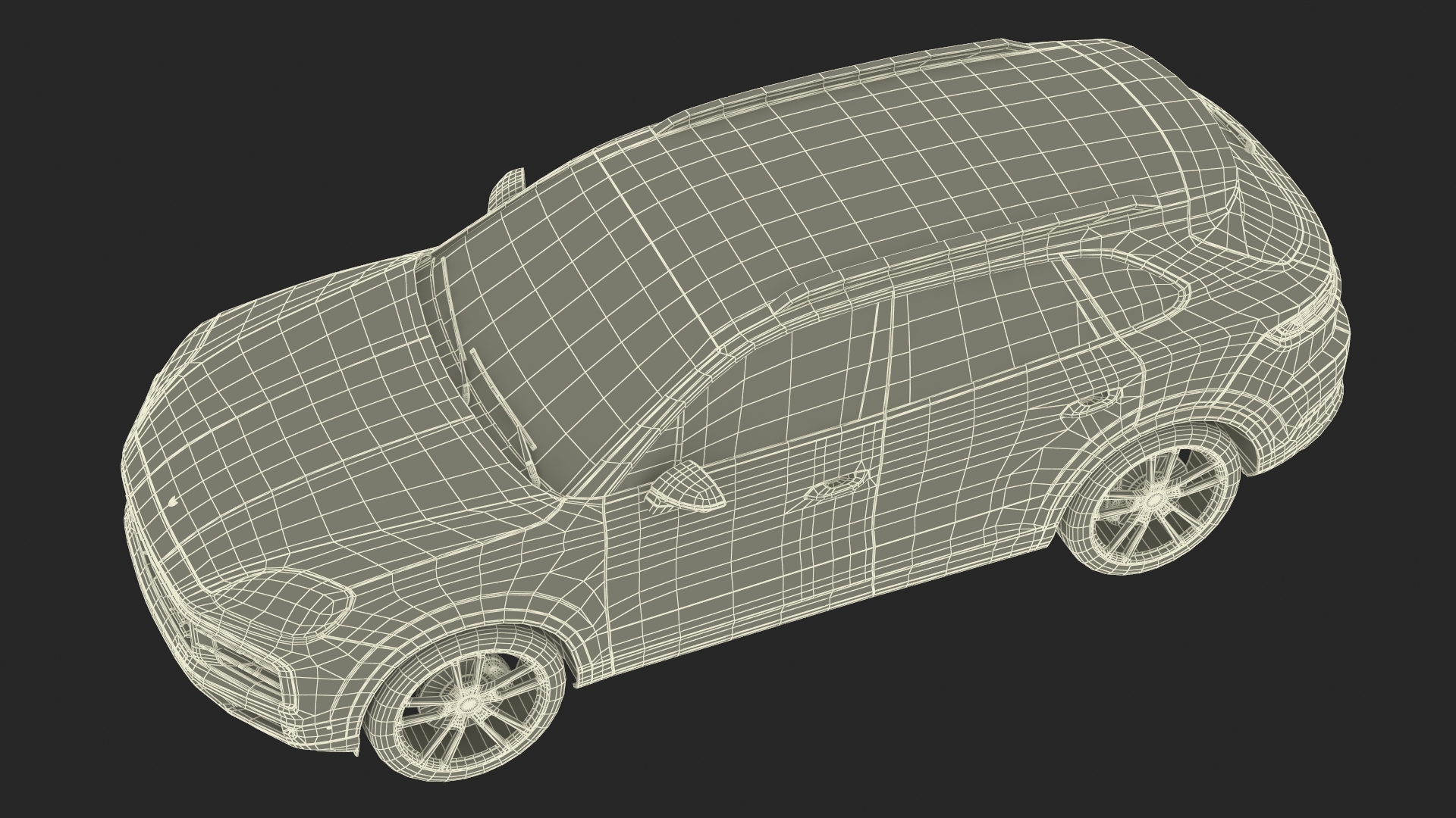 3D Porsche Cayenne 2024 Luxury SUV White Rigged for Cinema 4D model