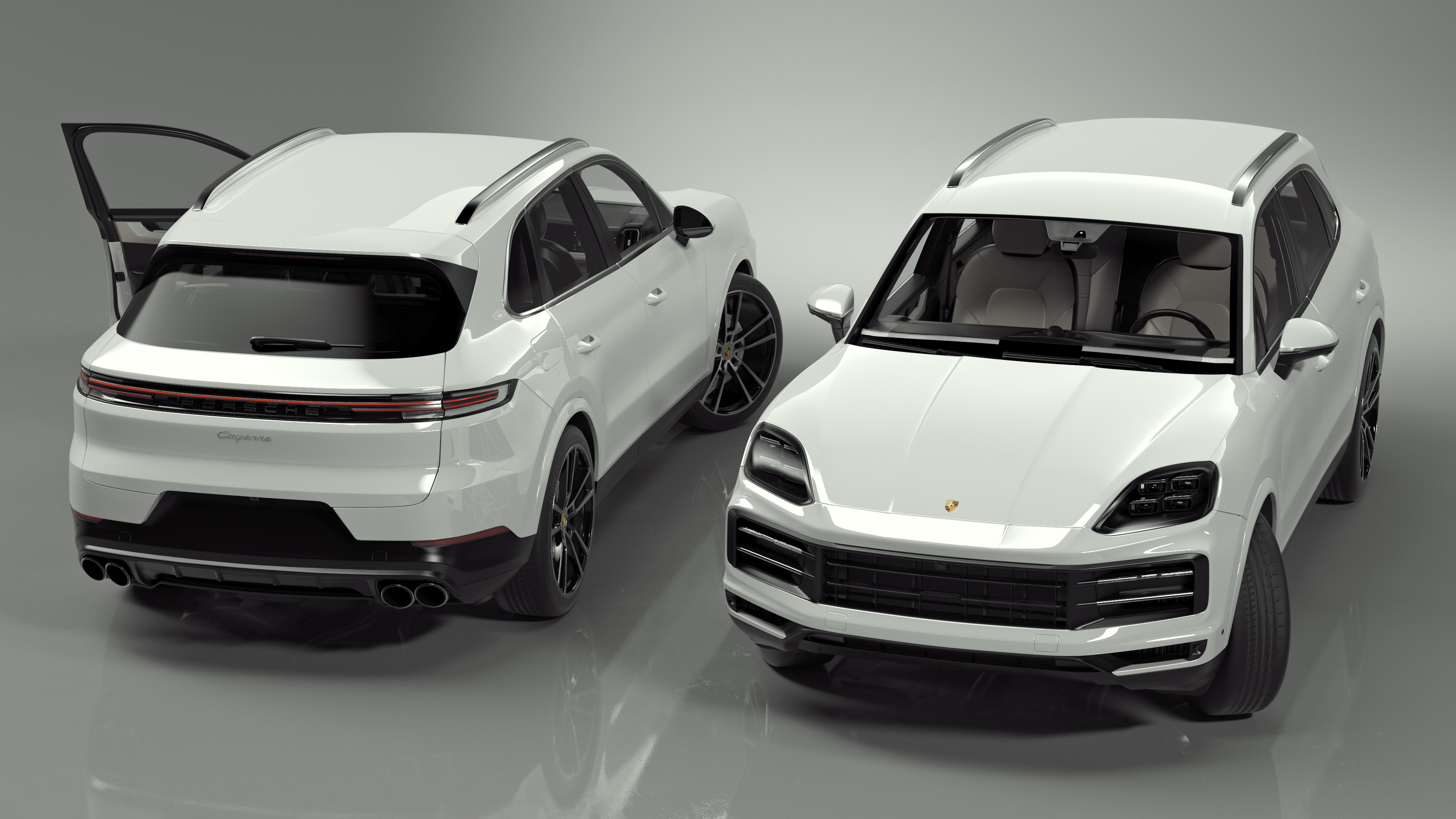 3D Porsche Cayenne 2024 Luxury SUV White Rigged for Cinema 4D model