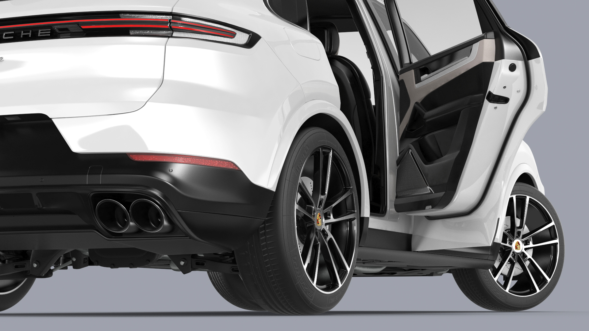 3D Porsche Cayenne 2024 Luxury SUV White Rigged for Cinema 4D model
