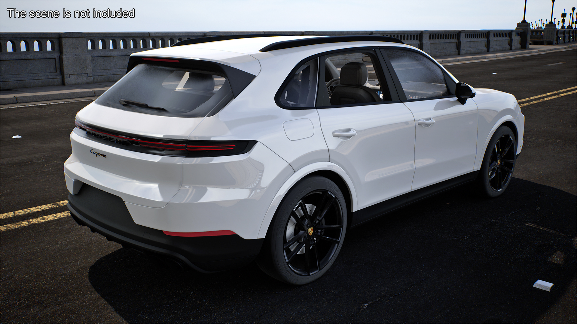 3D Porsche Cayenne 2024 Luxury SUV White Rigged for Cinema 4D model